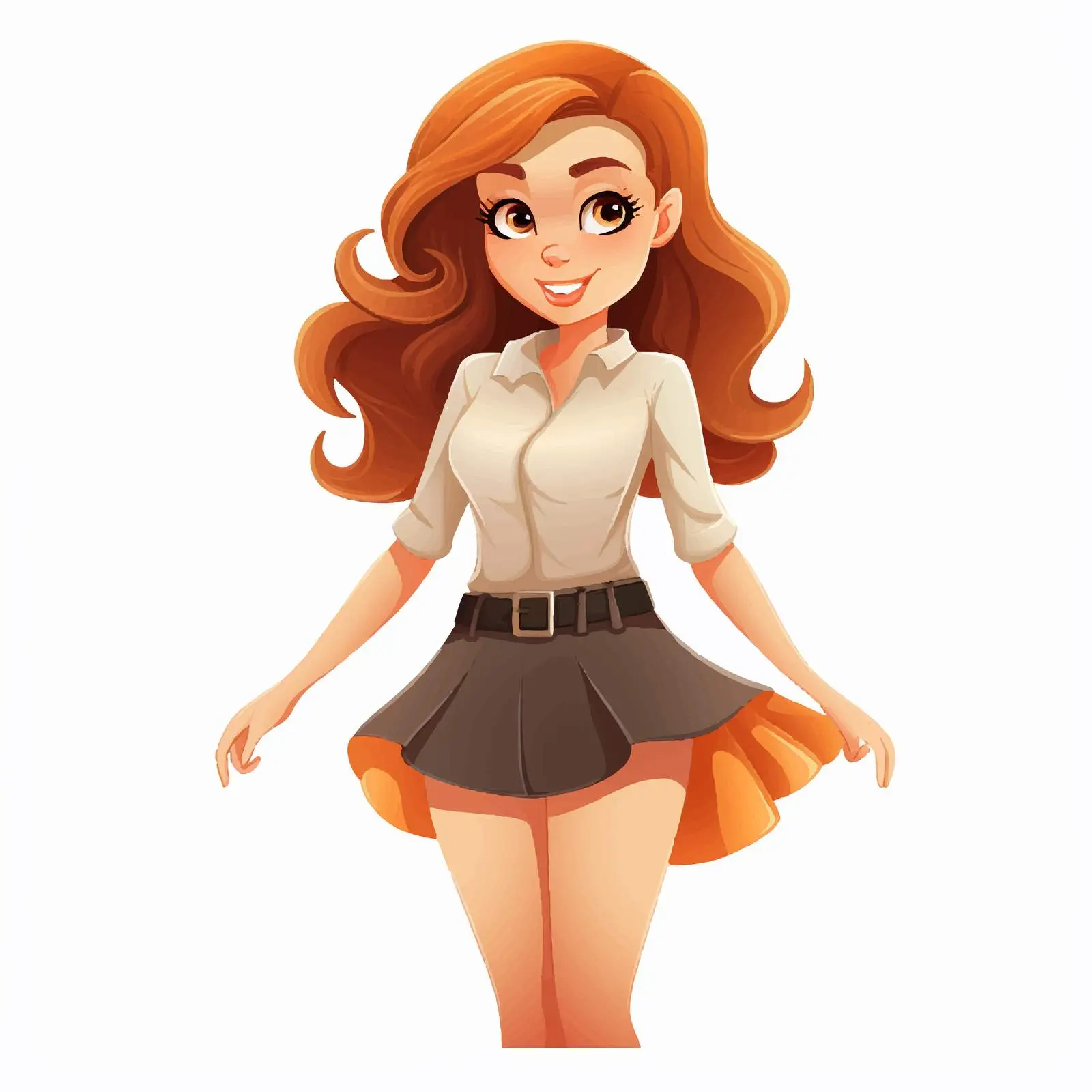 Cheerful Cartoon Woman Vector Illustration — free download from Dotvec