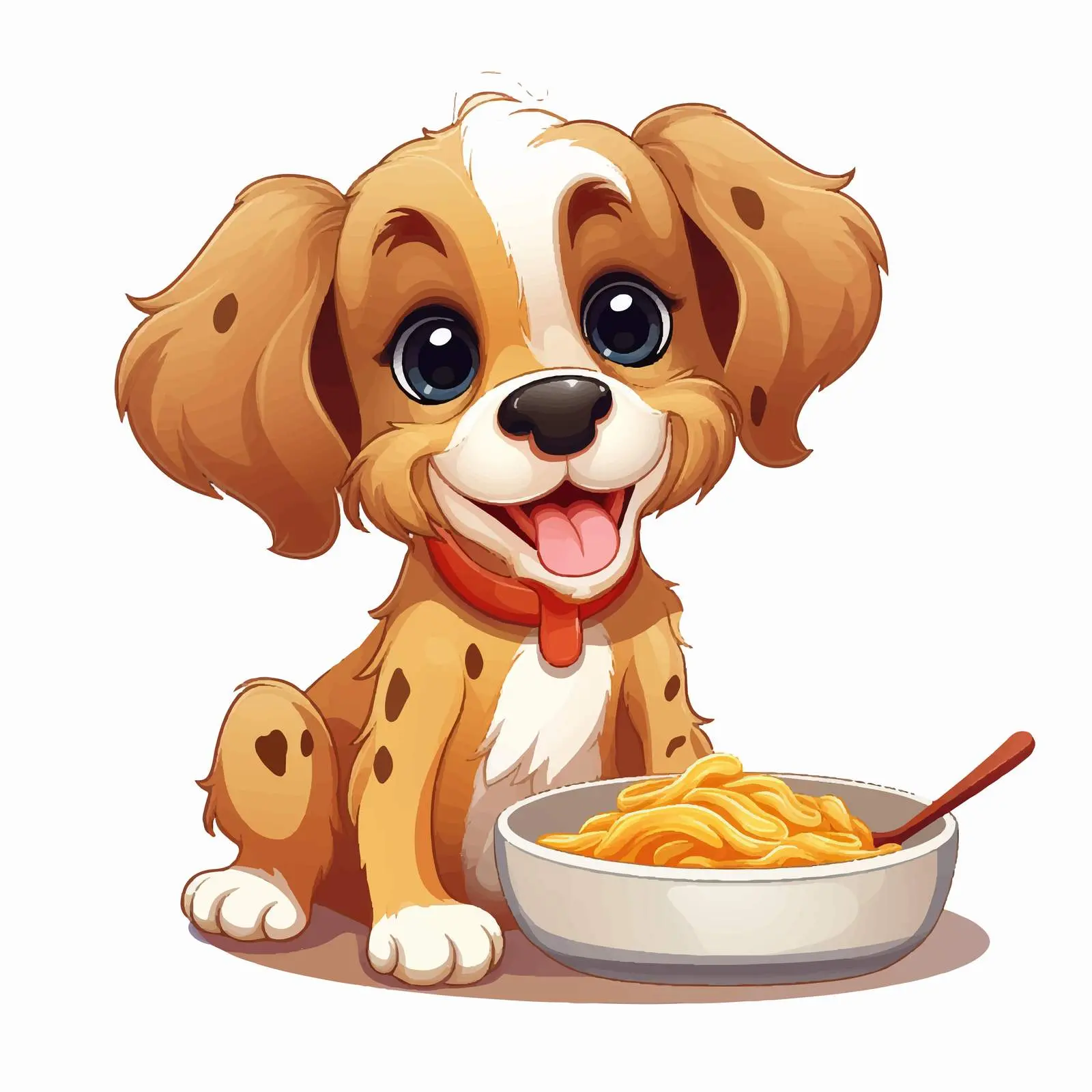 Cheerful Cartoon Dog Eager for Meal Vector — free download from Dotvec