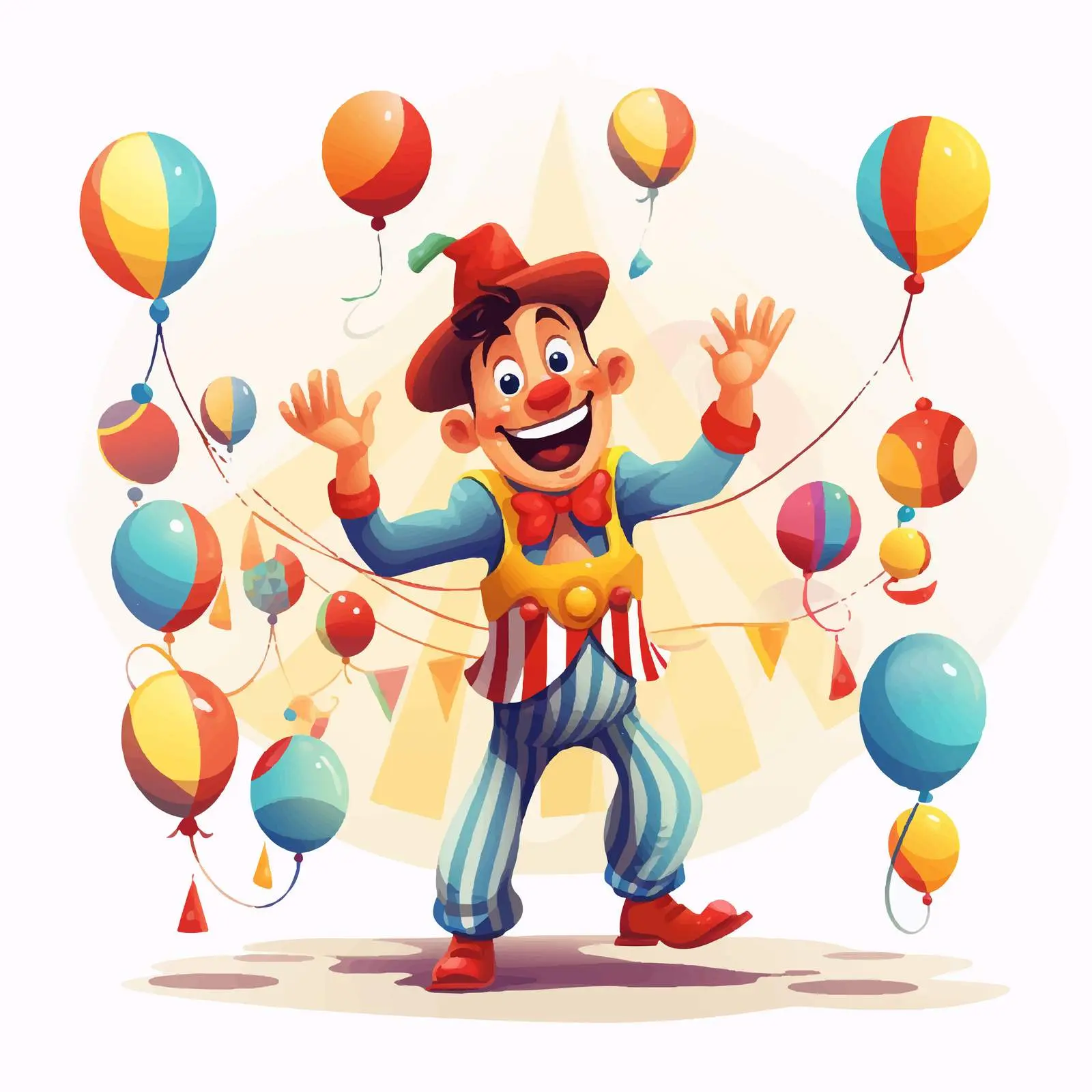 Cheerful Clown Juggling at Theme Park — free download from Dotvec