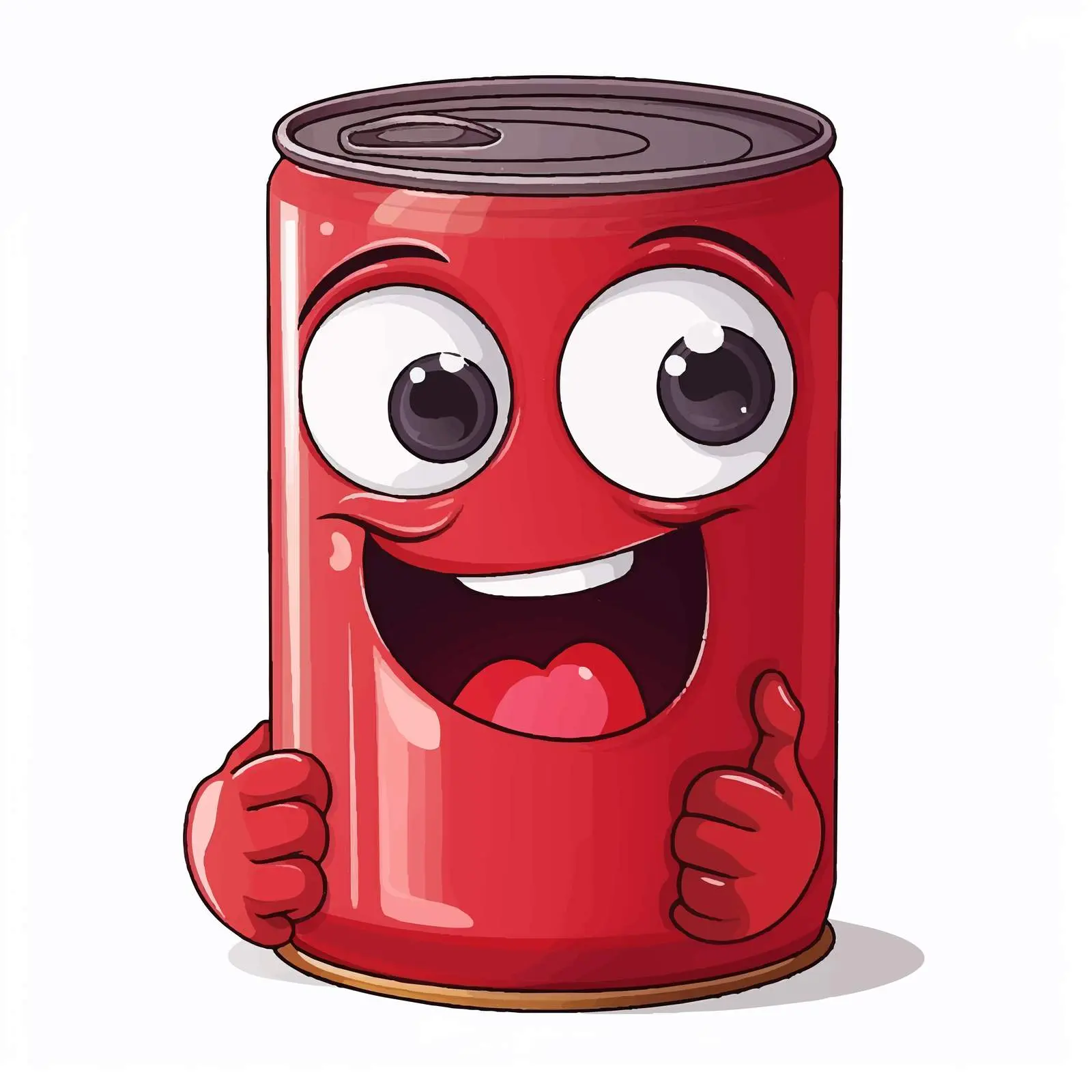 Cheerful Red Can with Playful Expression — free download from Dotvec