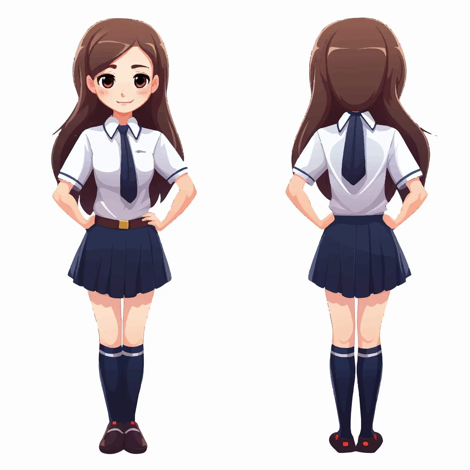Cheerful Teen Girl in School Uniform — free download from Dotvec