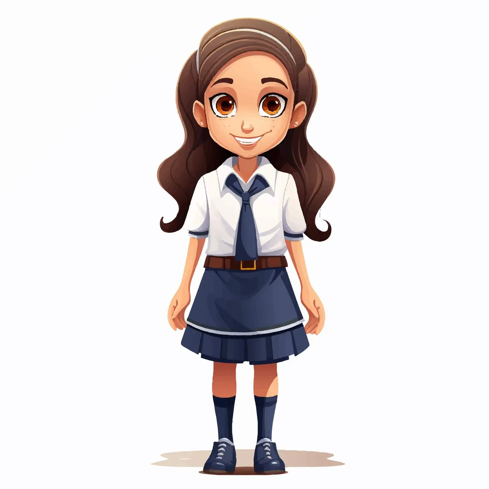 Cheerful Teen Girl in School Uniform — free download from Dotvec