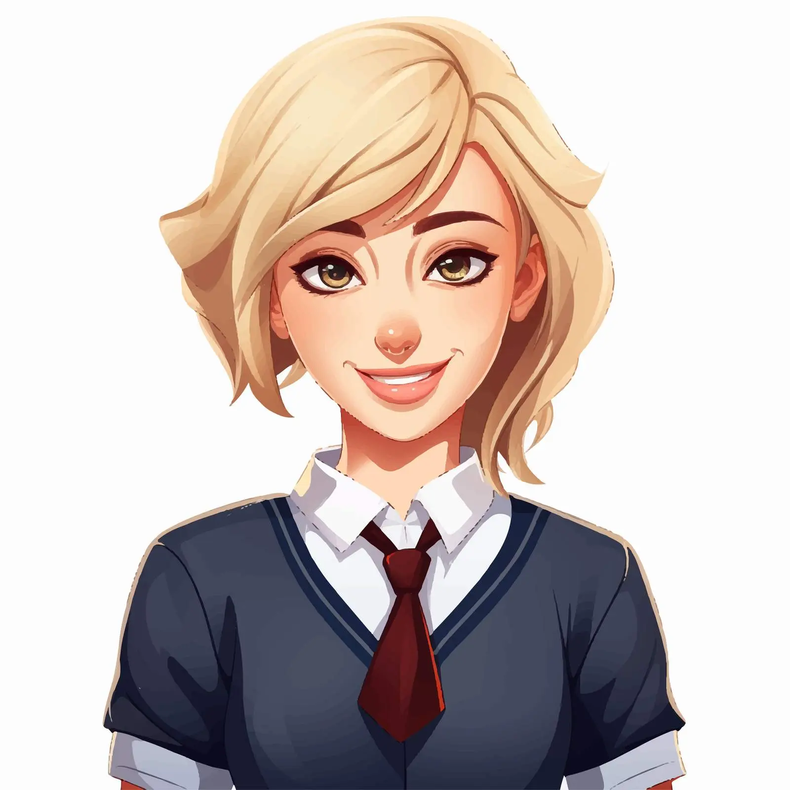 Cheerful Teenage Girl with Short Blonde Hairstyle — free download from Dotvec