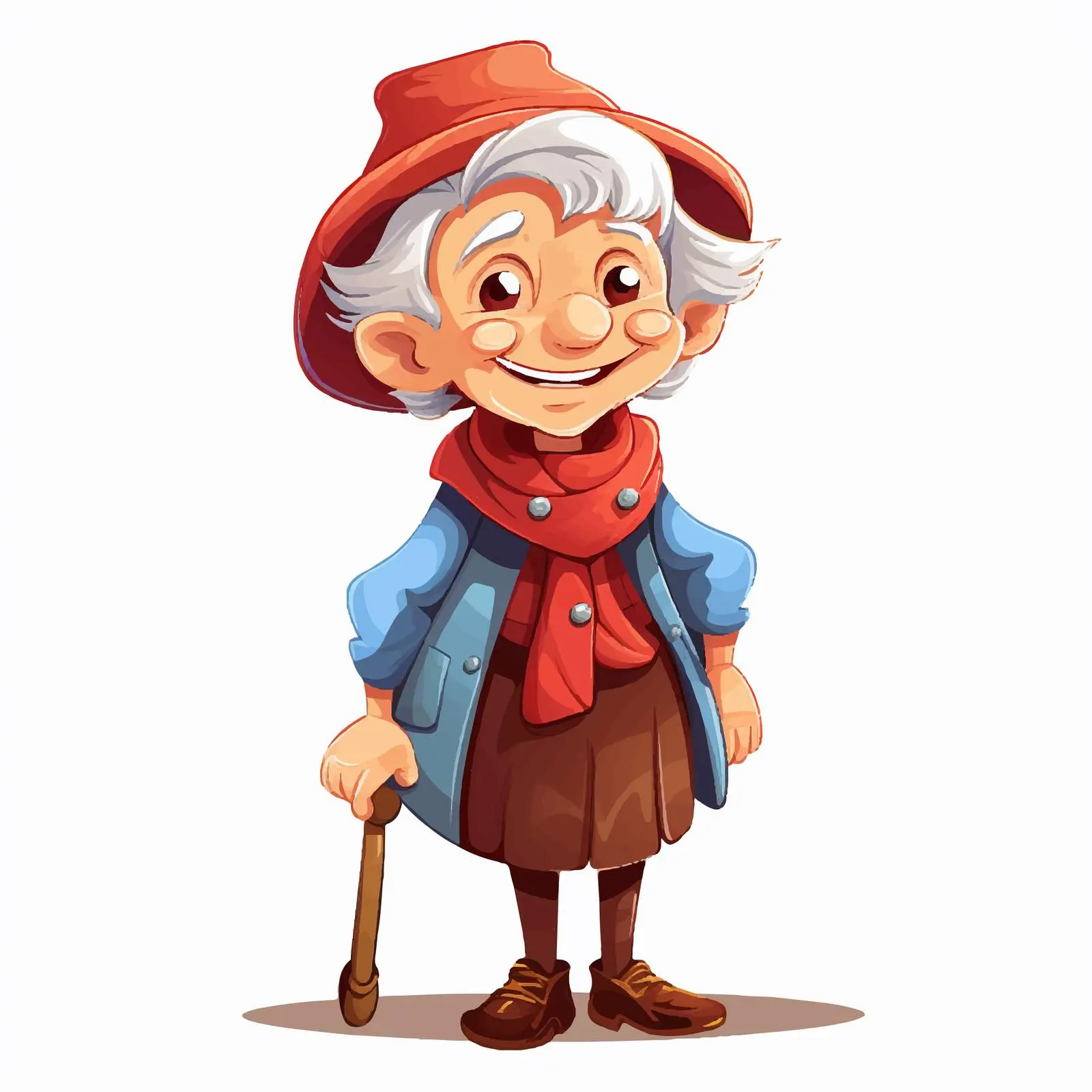Cheerful Cartoon Vector of Elderly Woman — free download from Dotvec