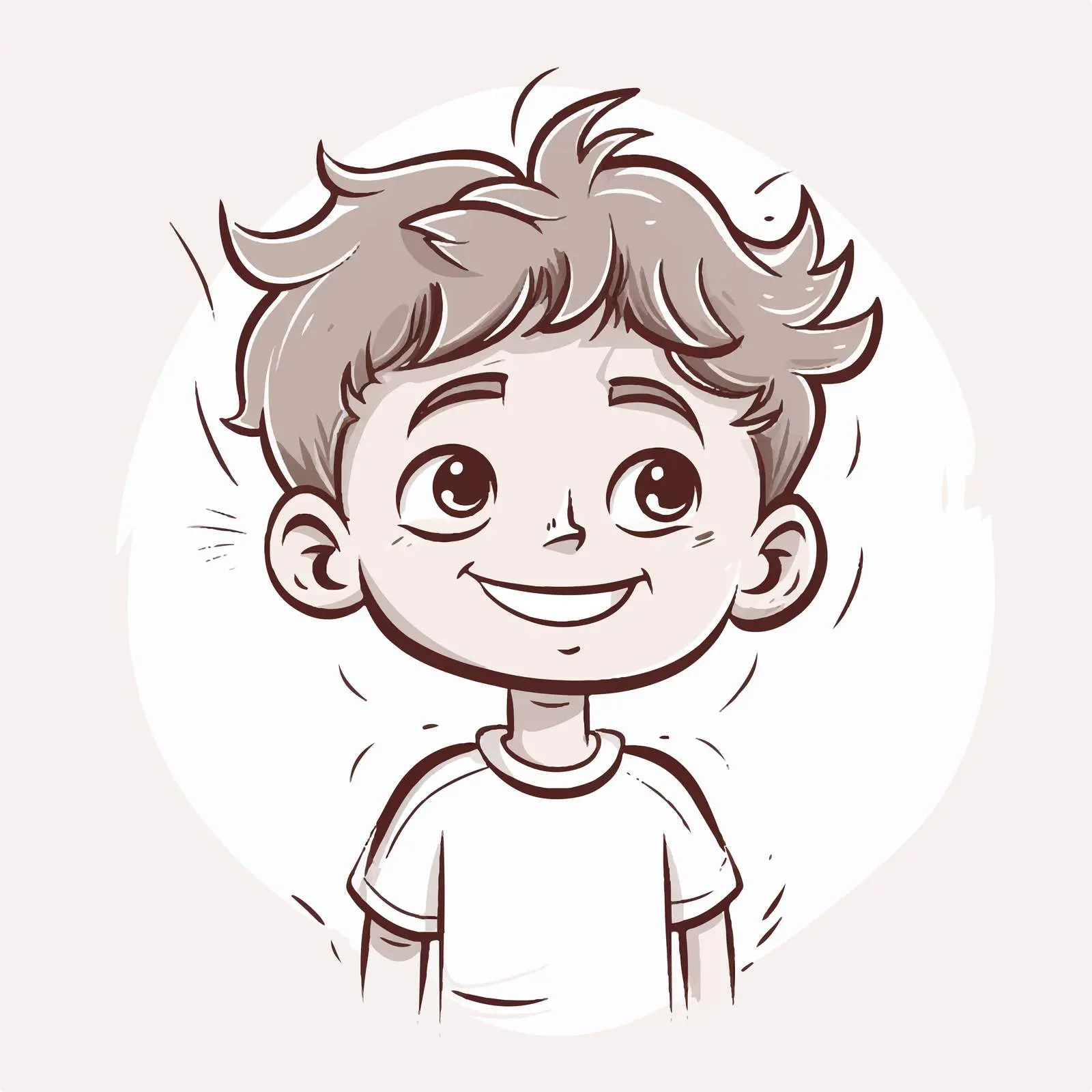 Cheerful Boy Vector Illustration with Doodle Style — free download from Dotvec
