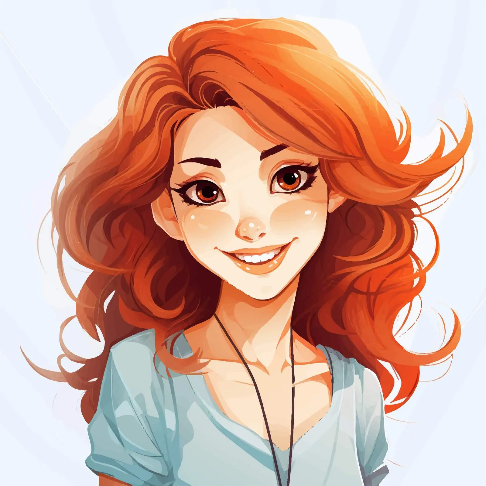 Cheerful Vector Illustration of a Charming Girl — free download from Dotvec