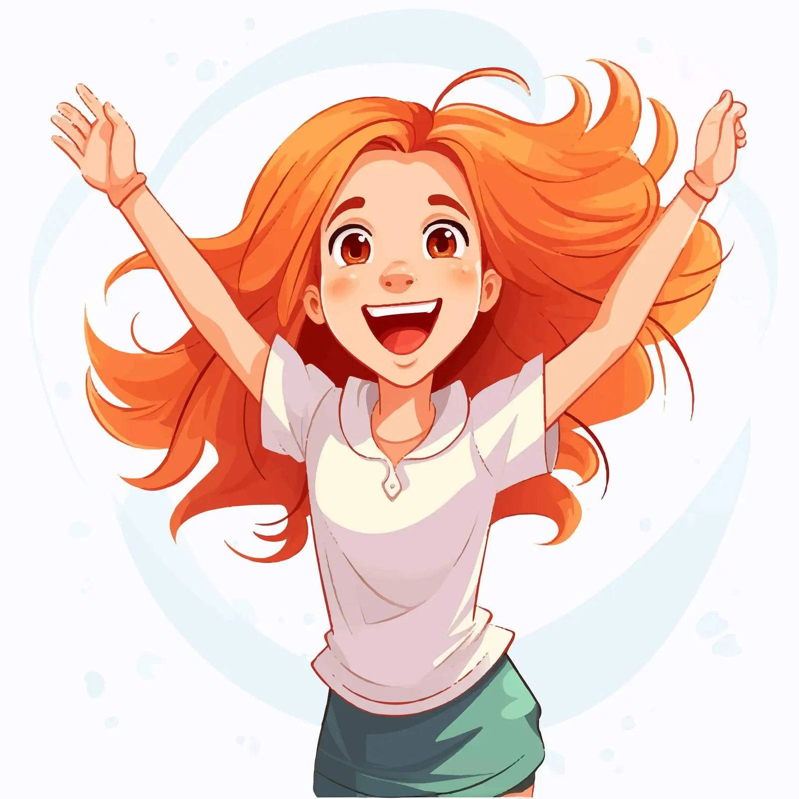 Cheerful Girl Vector Illustration with Joyful Smile — free download from Dotvec
