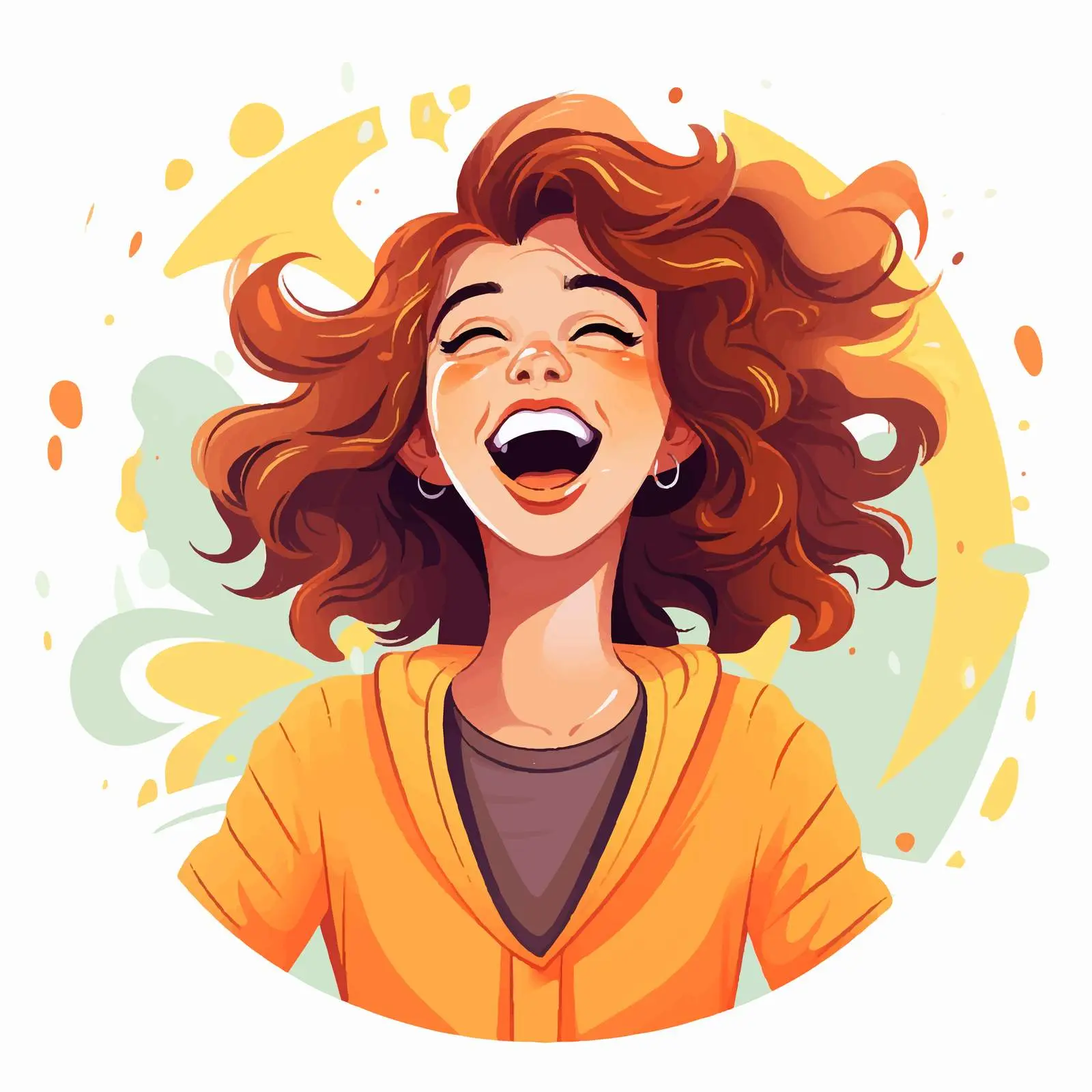 Cheerful Vector Girl Illustration with Joyful Smile — free download from Dotvec
