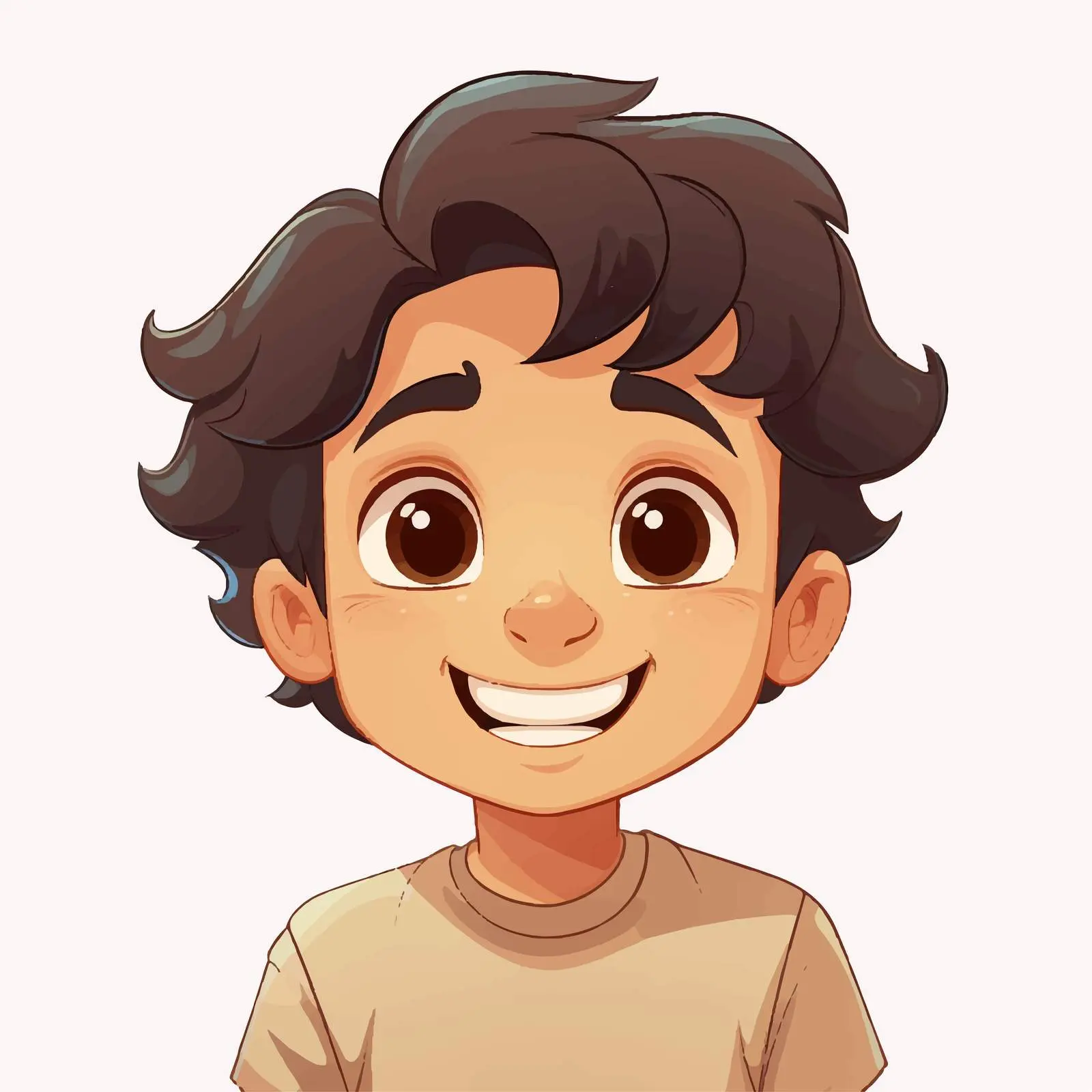 Cheerful Young Boy with Charming Smile Vector — free download from Dotvec