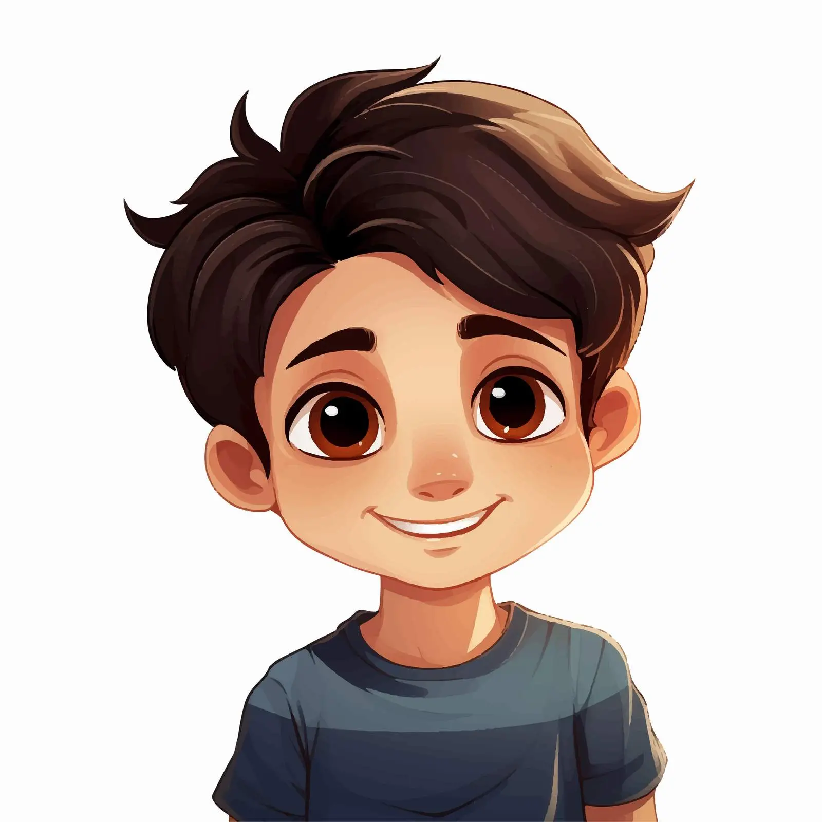 Cheerful Young Boy With Charming Smile Vector — free download from Dotvec