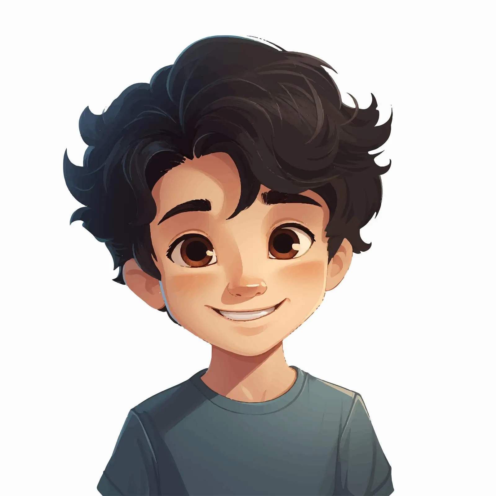 Cheerful Young Boy with Charming Smile Vector — free download from Dotvec