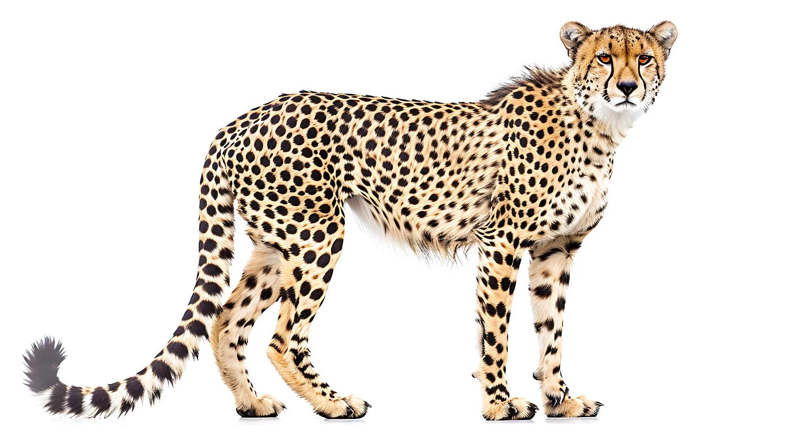 Majestic Cheetah Surveying Savannah on White Background — free download from Dotvec
