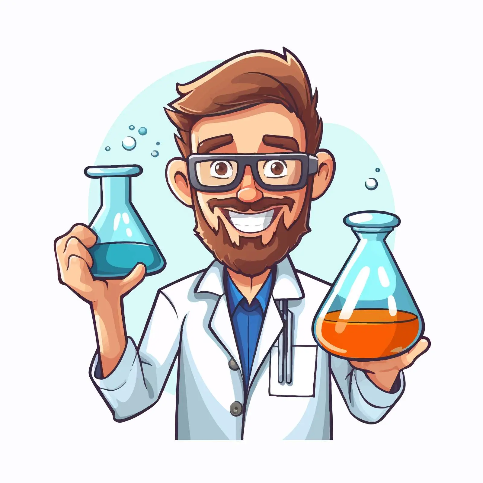 Chemist Holding Beaker and Test Tube — free download from Dotvec