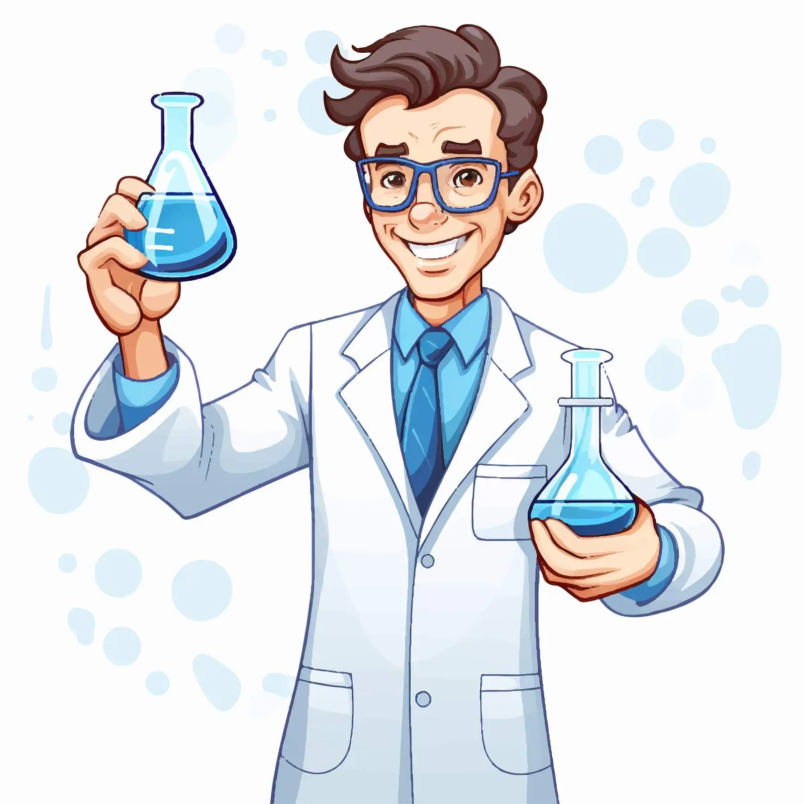 Chemist Holding Beaker and Test Tube Illustration — free download from Dotvec