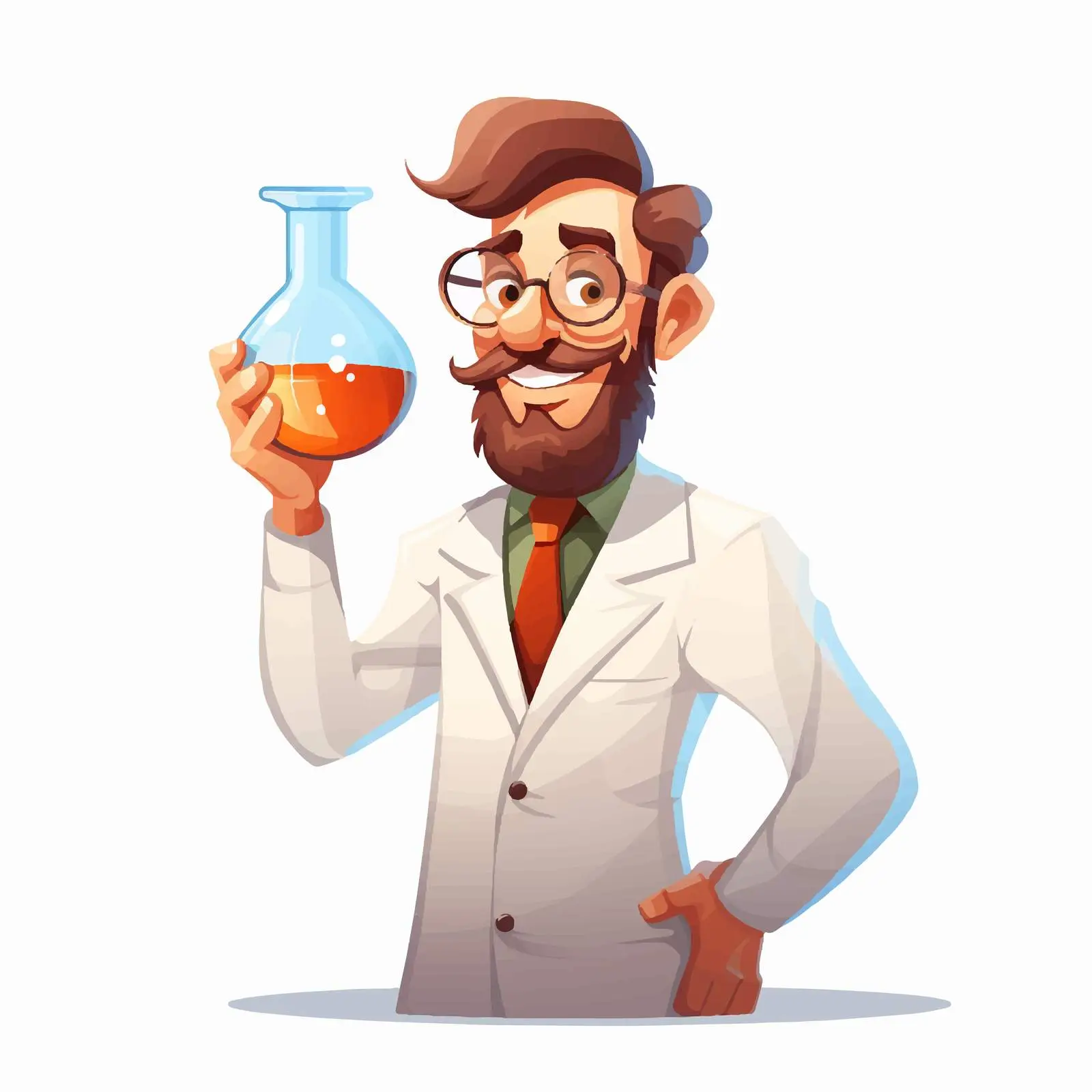 Chemist with Beaker Illustration on White Background — free download from Dotvec