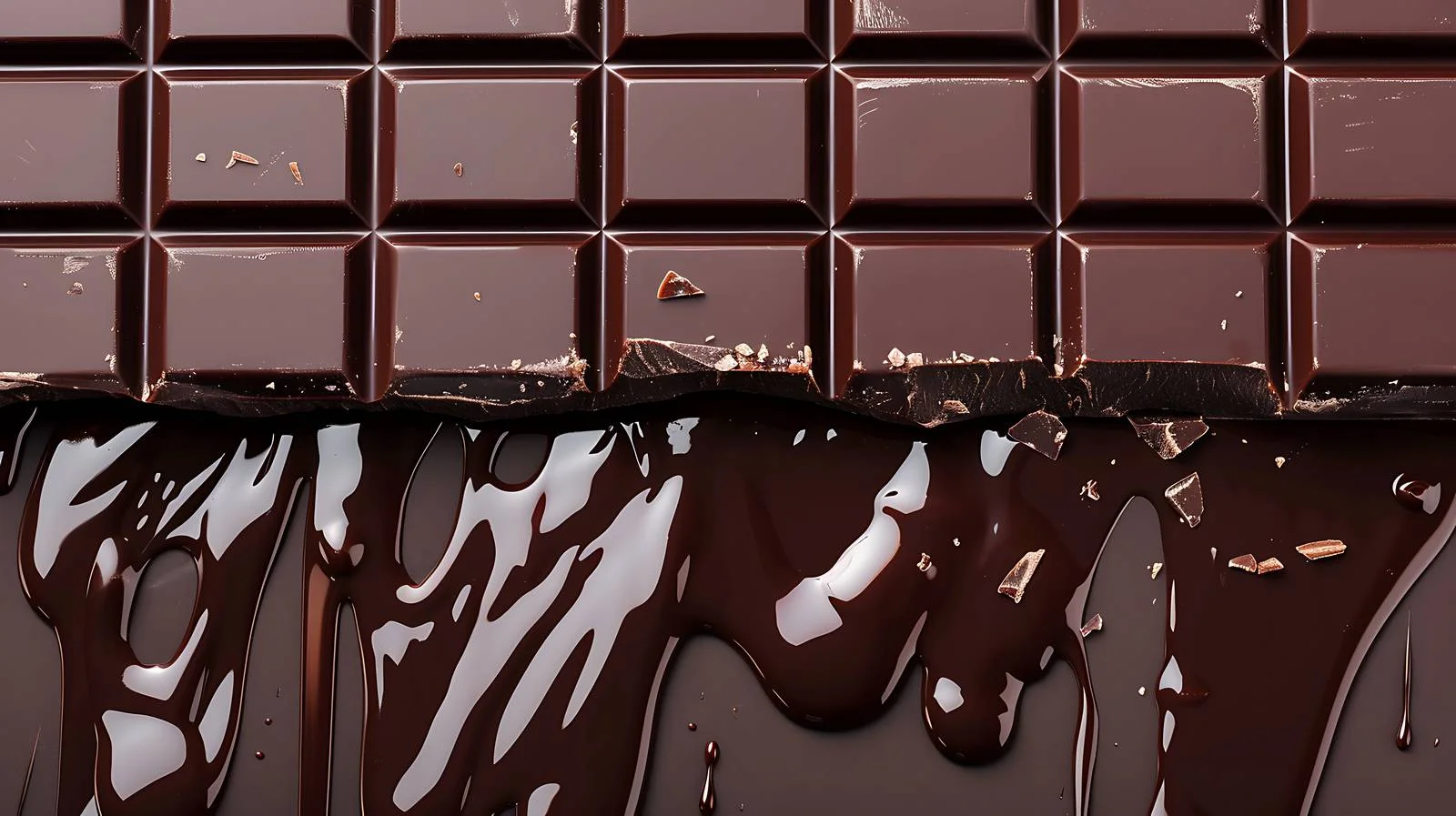 Delectable dark chocolate bar with melting drips — free download from Dotvec