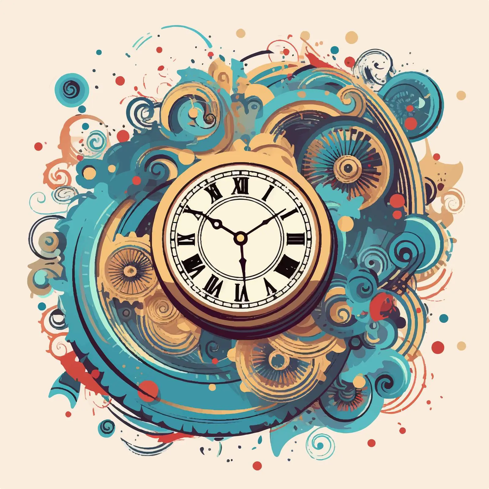 Clock Vector Background for Invitations and Covers — free download from Dotvec