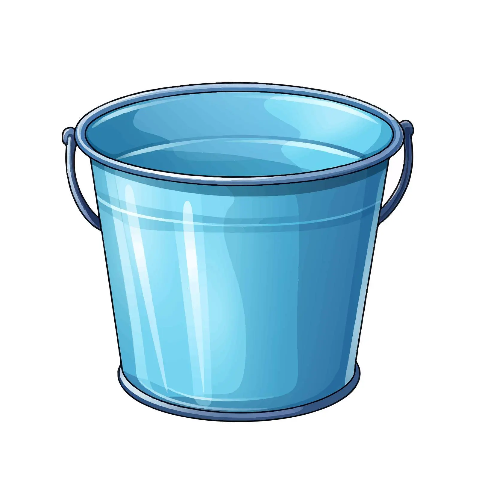 Close-Up Blue Bucket Vector Illustration — free download from Dotvec