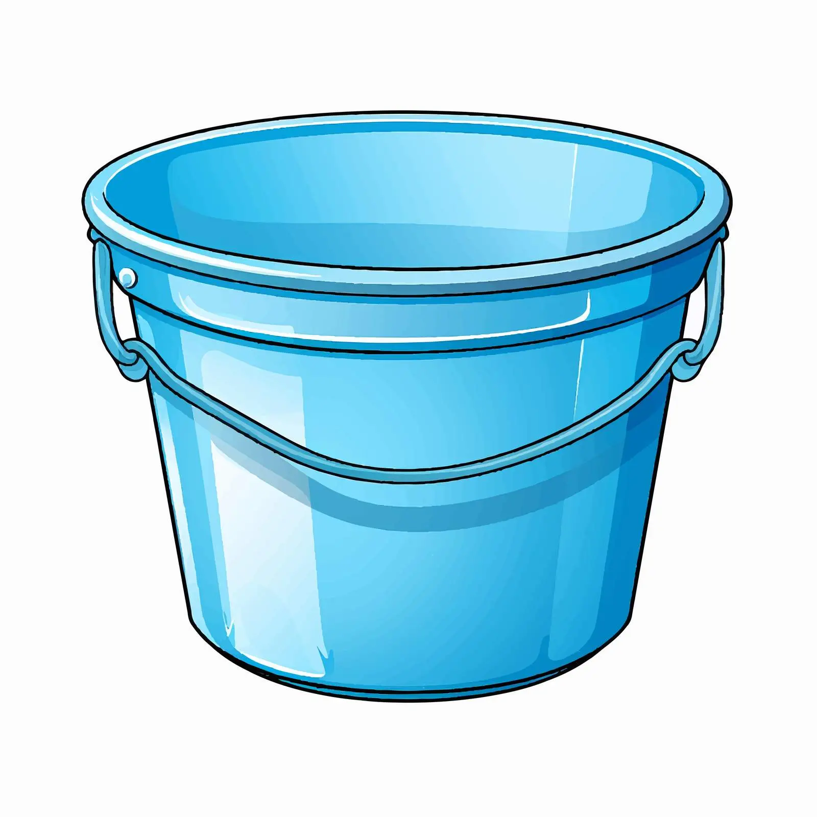 Close-Up of Blue Bucket Vector Illustration — free download from Dotvec