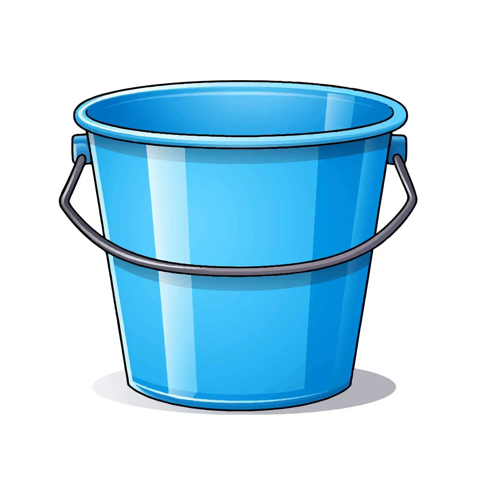 Close-Up Blue Bucket Cartoon Vector Illustration – free vector shapes image from Dotvec