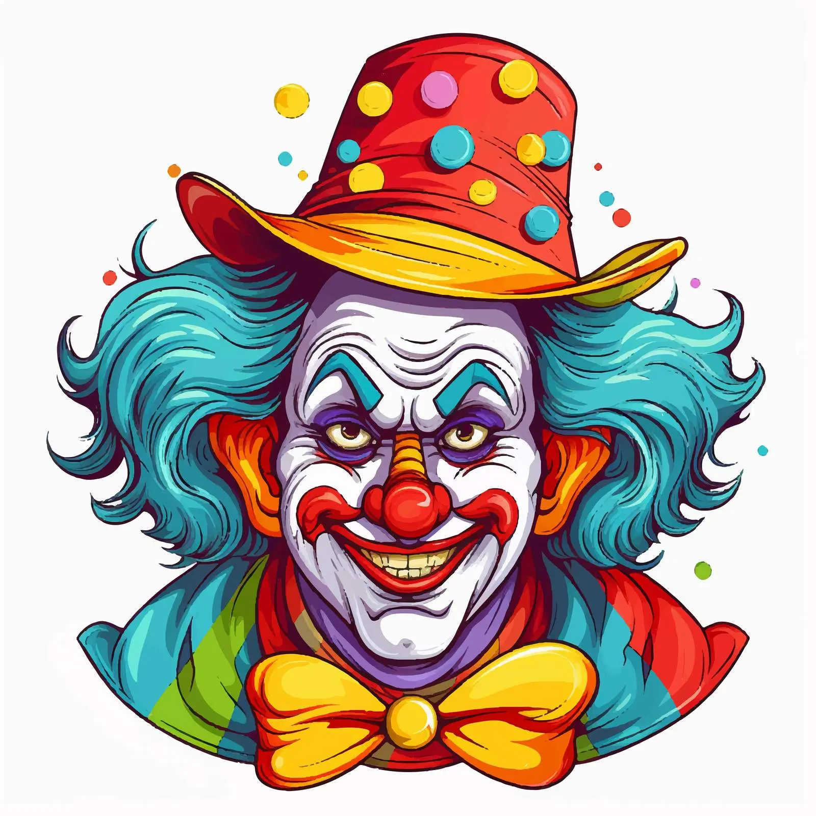 Colorful Cartoon Clown Character Vector Illustration — free download from Dotvec