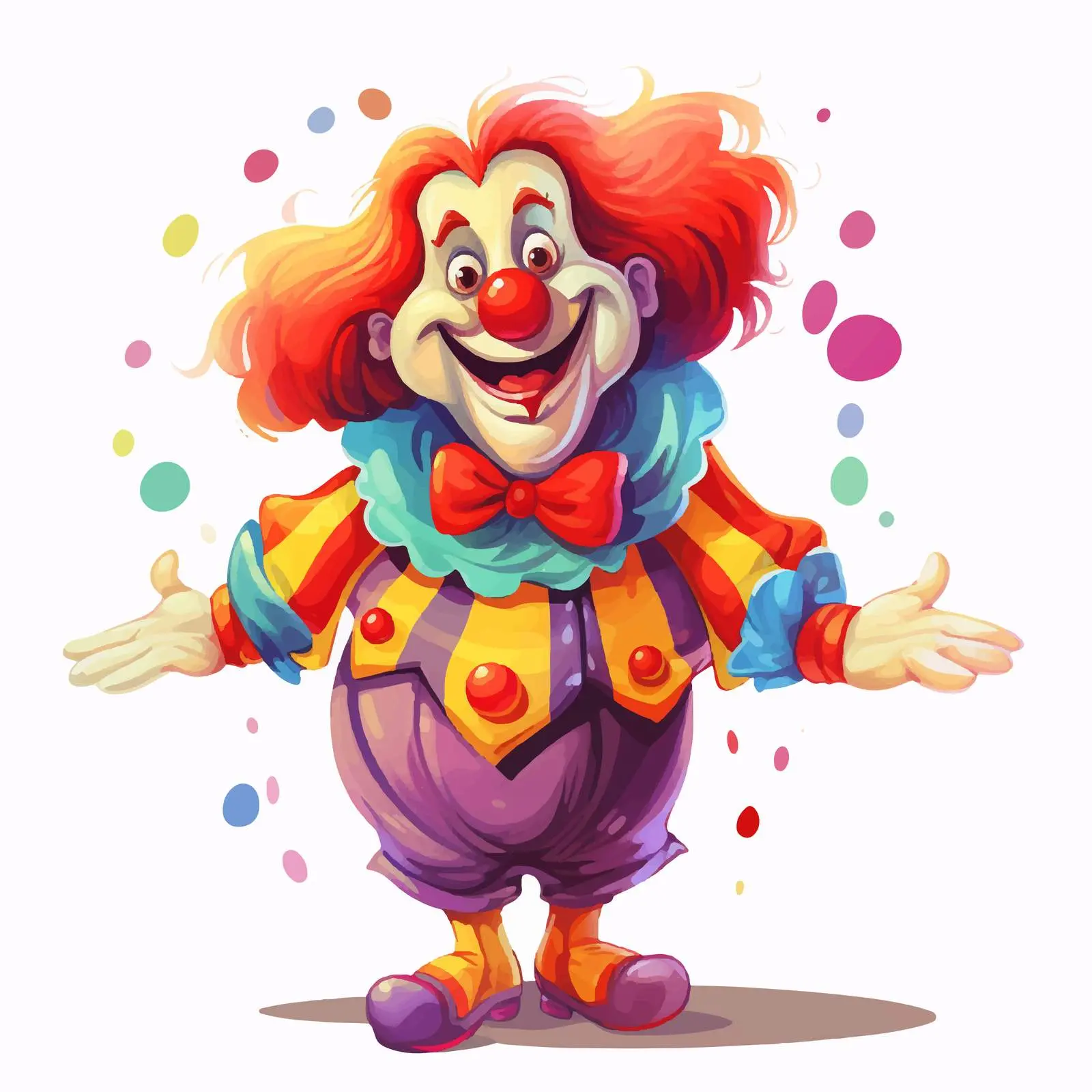 Colorful Clown Cartoon Character Illustration — free download from Dotvec