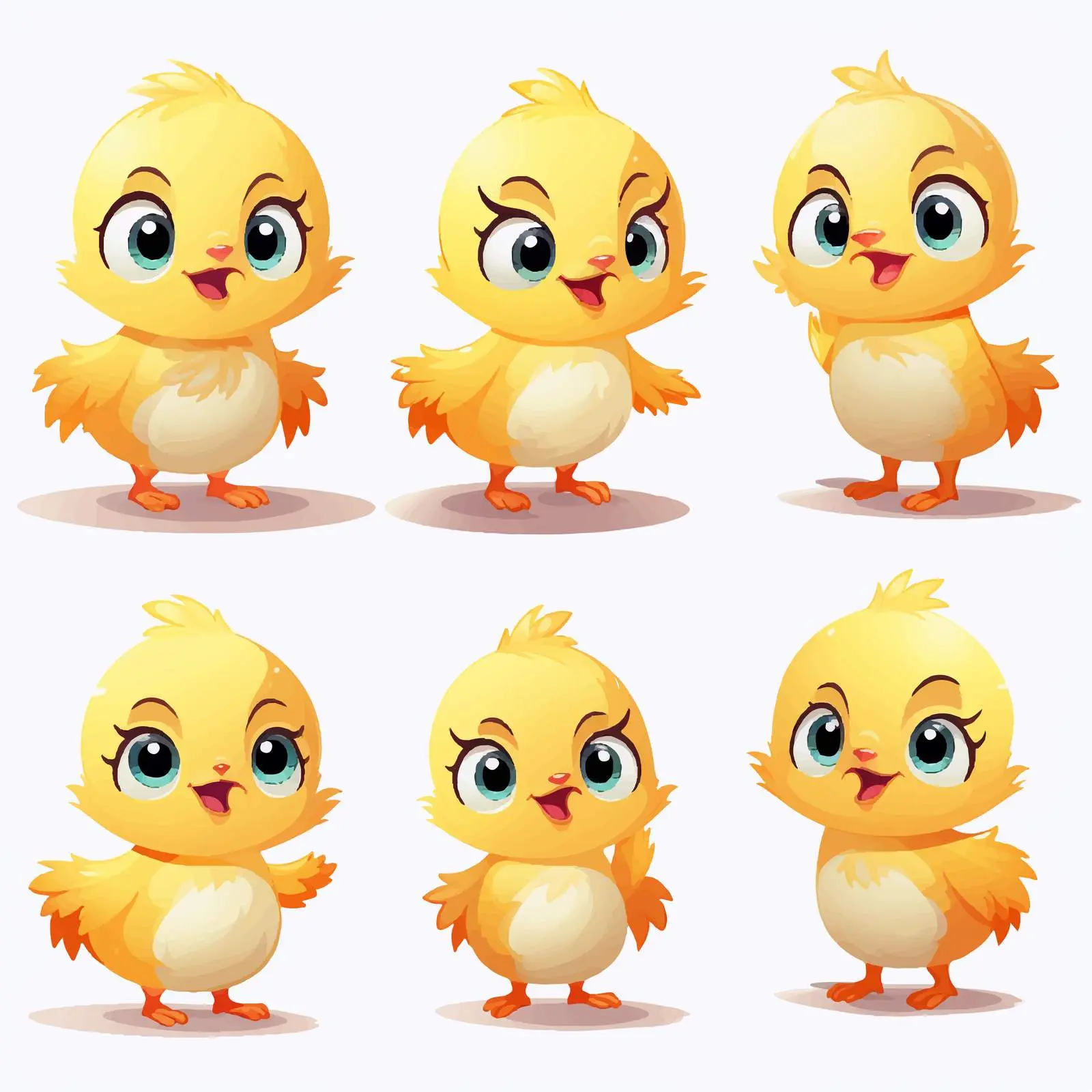 Cute Cartoon Baby Chick Collection — free download from Dotvec