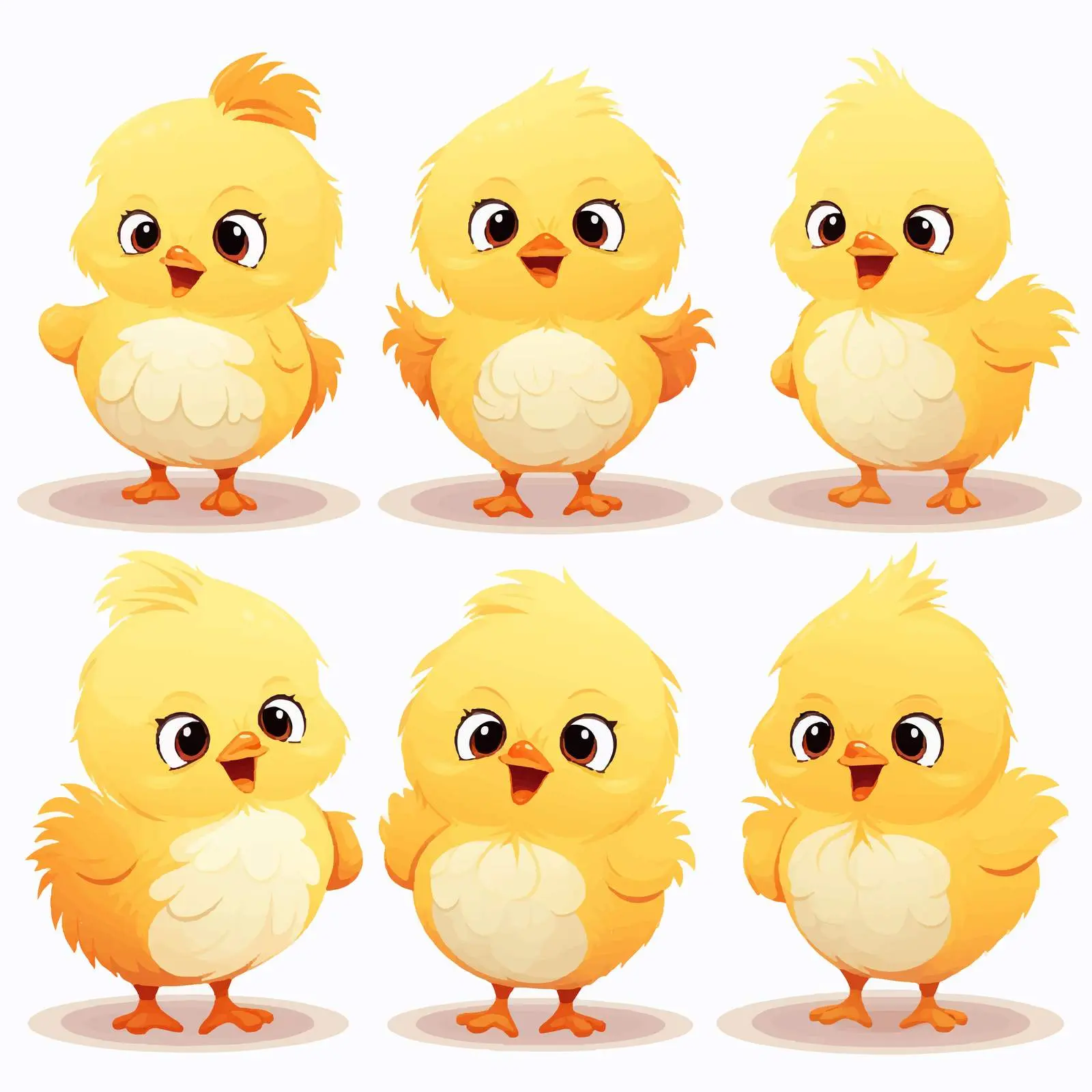 Adorable Cartoon Baby Chick Vector Collection – free charming characters image from Dotvec