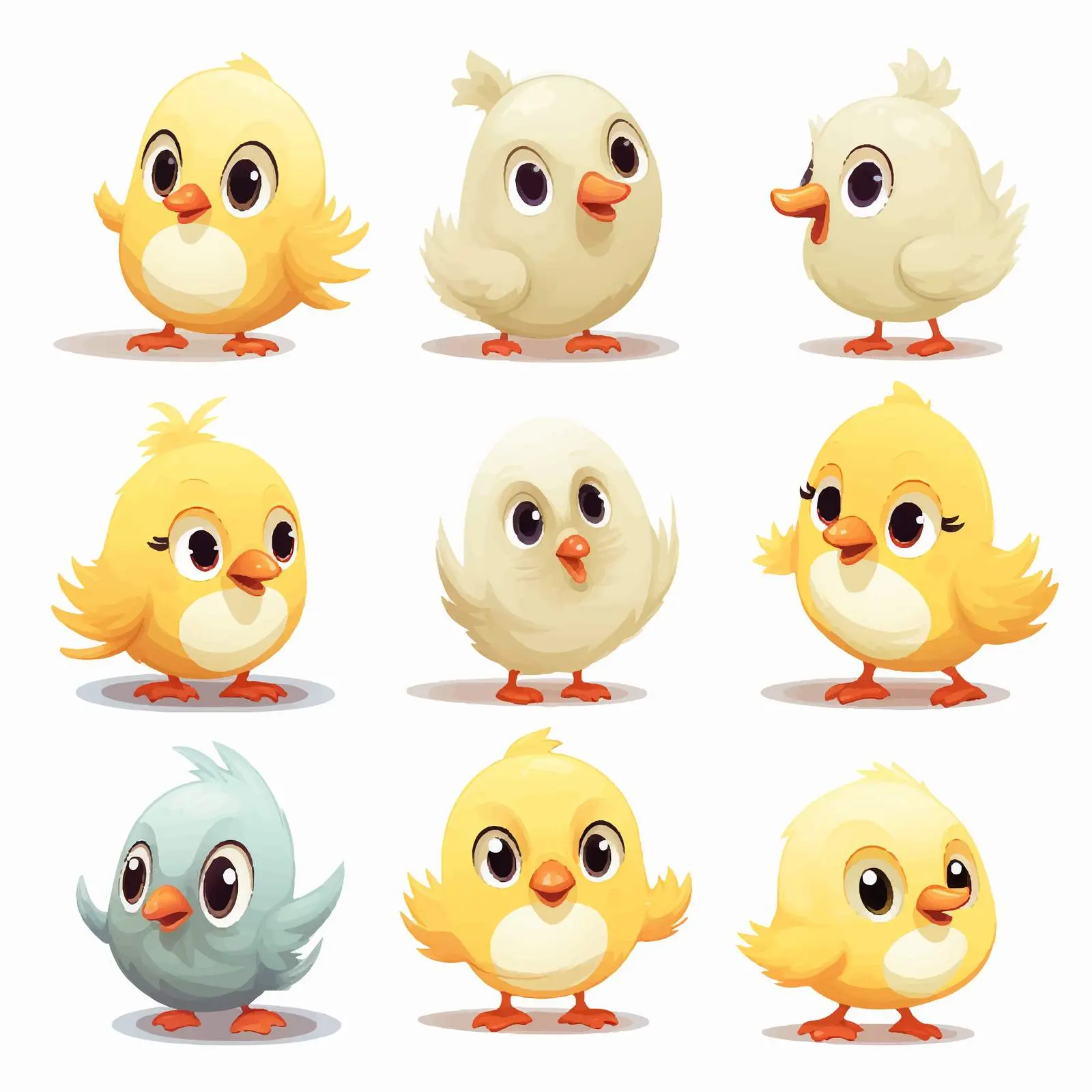 Charming Baby Chick Cartoon Vector Collection — free download from Dotvec