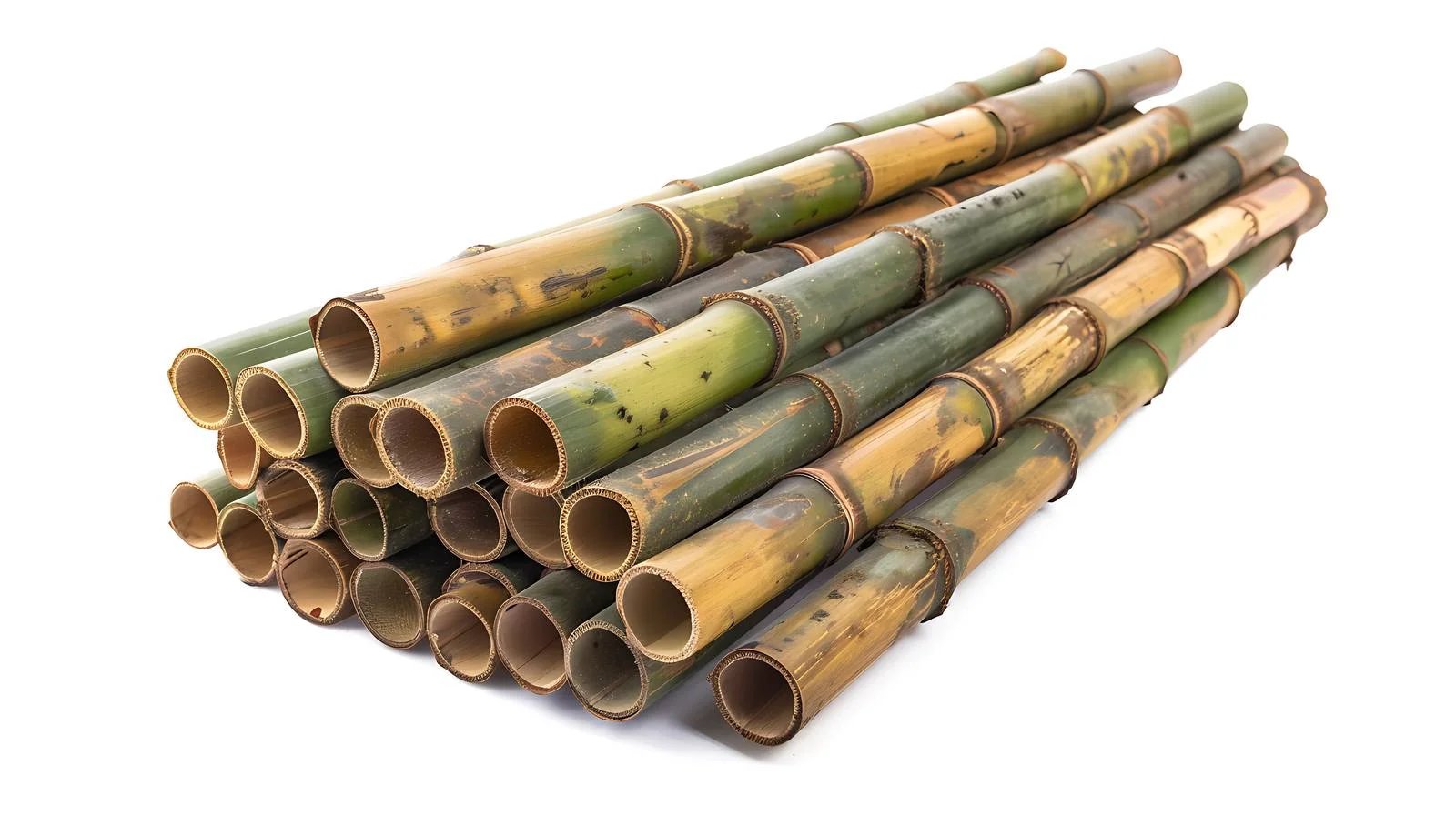 Green Bamboo Rods Piled Outdoors — free download from Dotvec