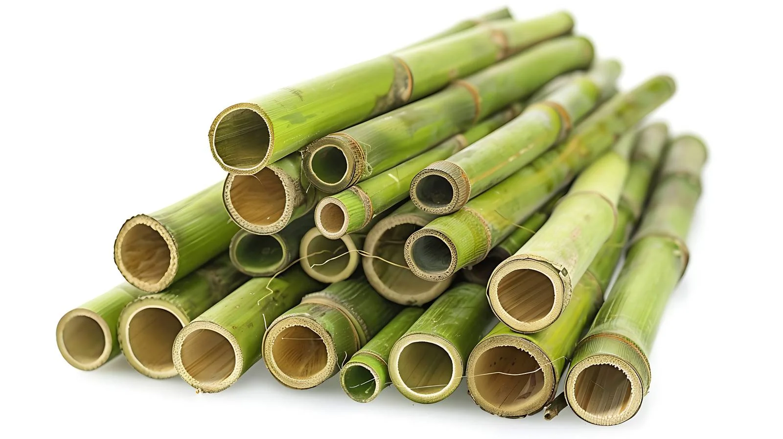 Green Bamboo Rods Stacked Outdoors — free download from Dotvec