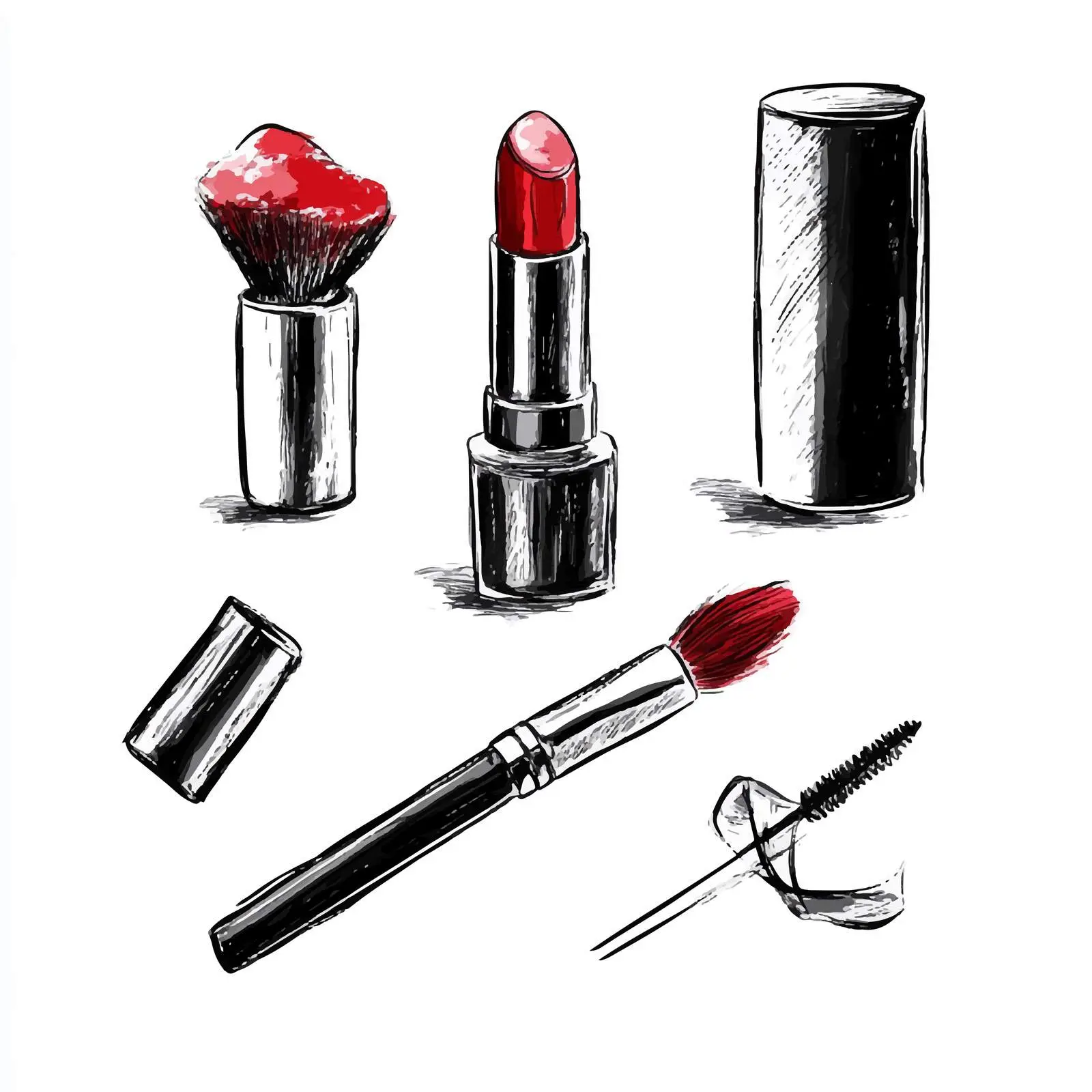 Artistic Makeup and Cosmetics Sketches — free download from Dotvec