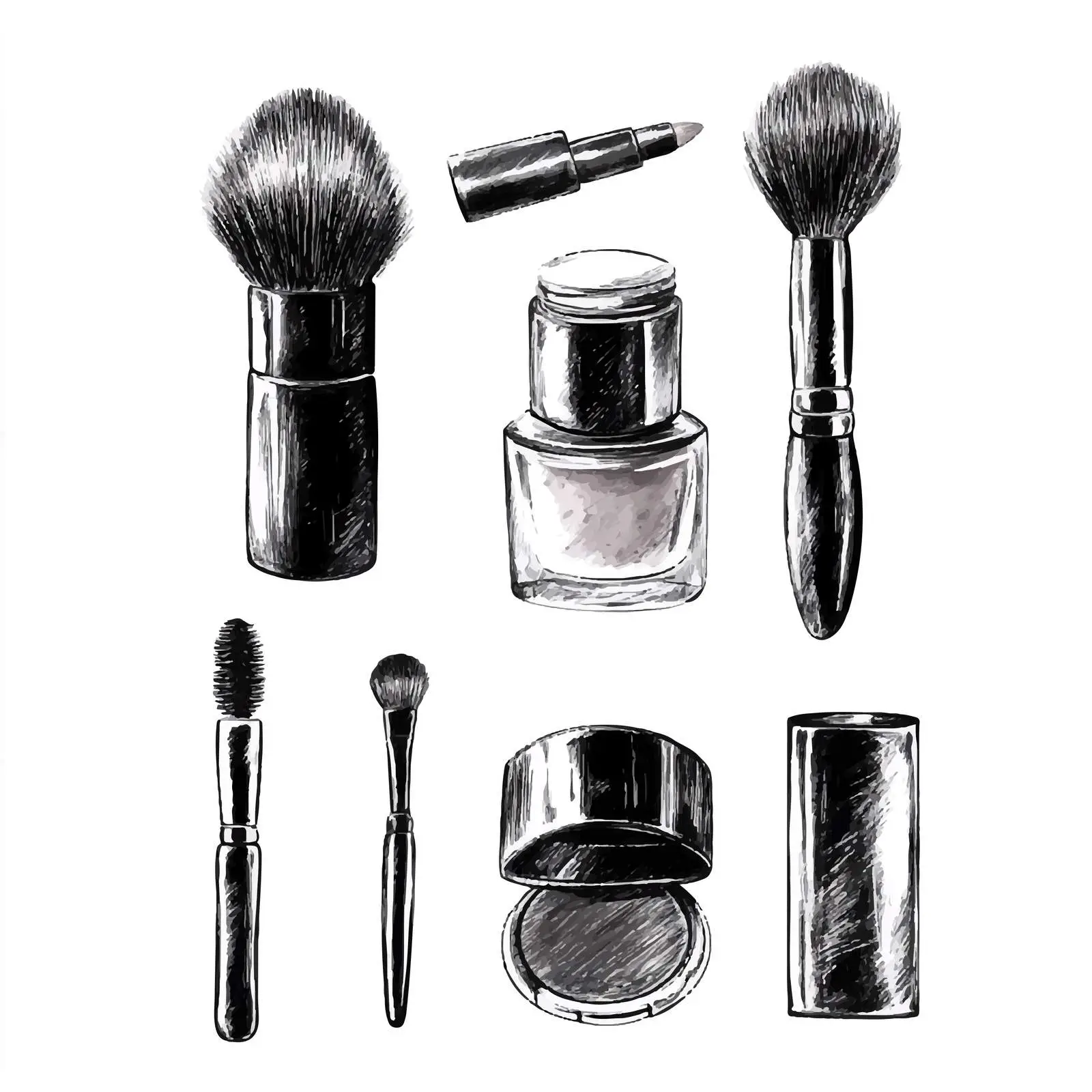 Makeup and Cosmetics Sketch Collection — free download from Dotvec