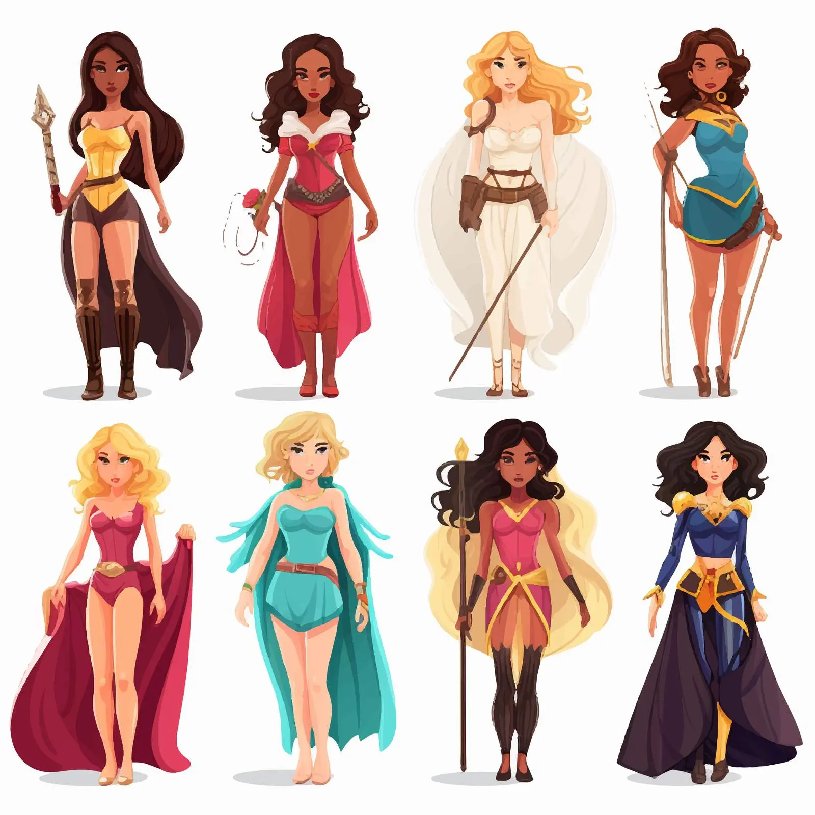 Collection of Female Heroine Vectors — free download from Dotvec