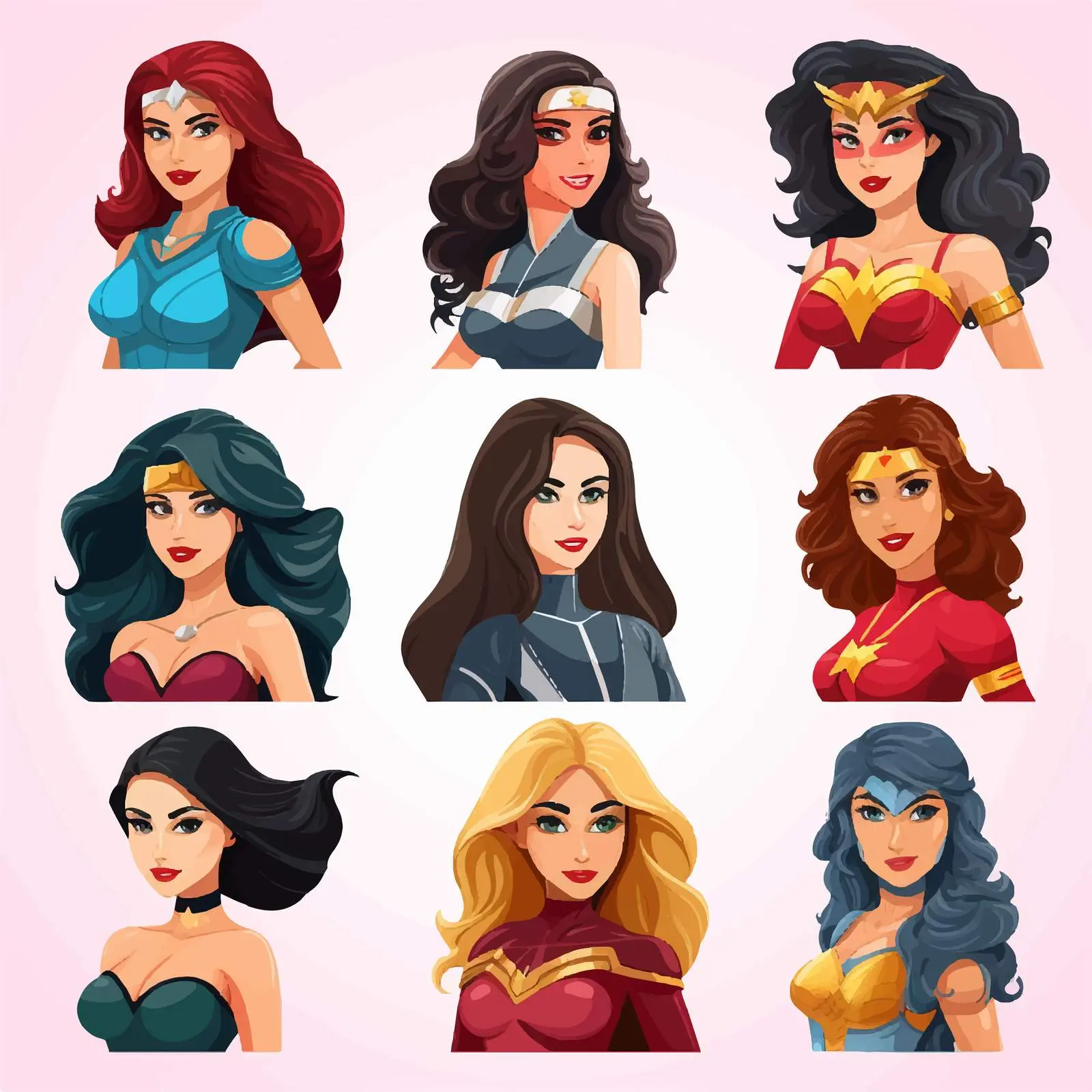 Diverse Female Heroines Vector Collection — free download from Dotvec