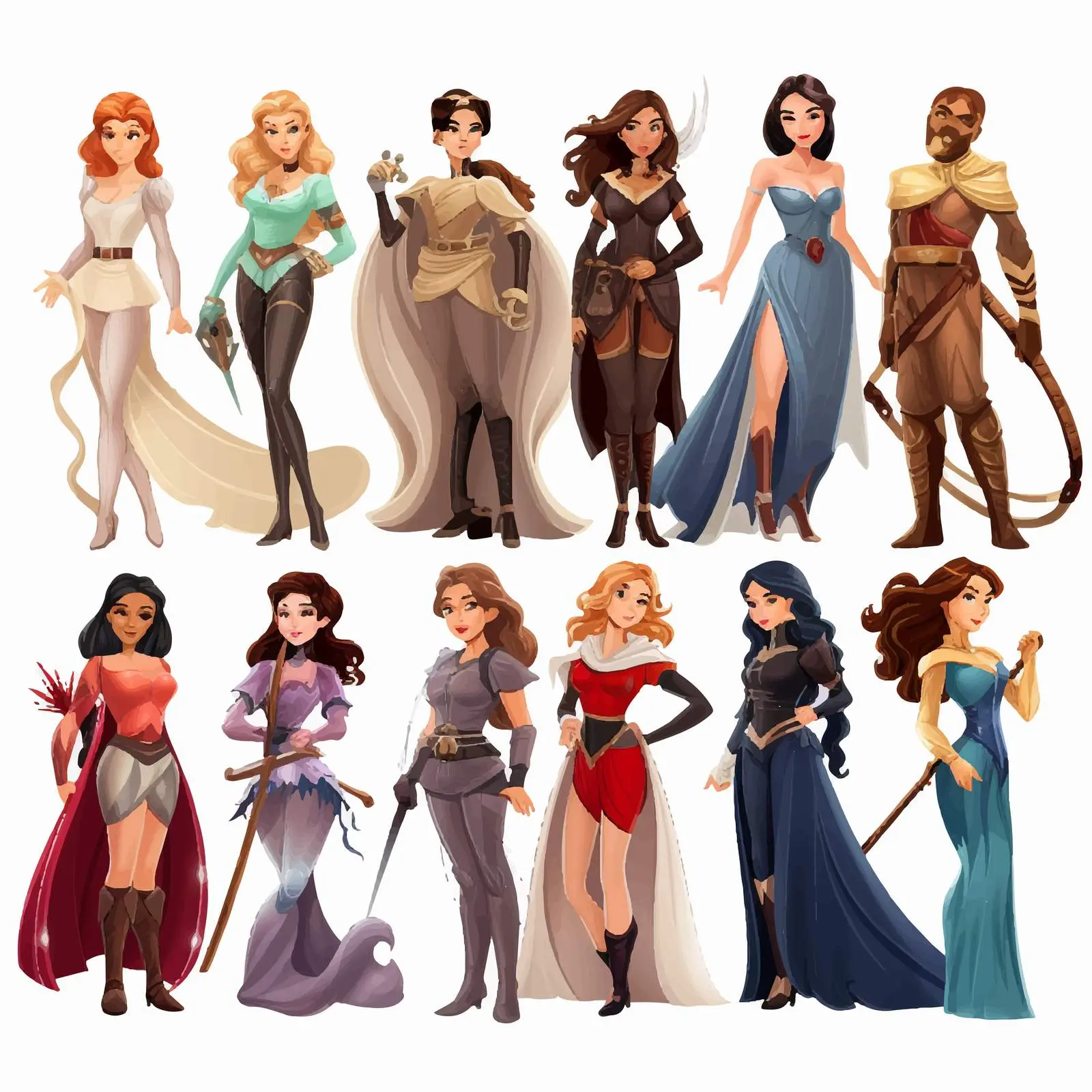 Diverse Female Heroines Vector Collection – free superheroes image from Dotvec