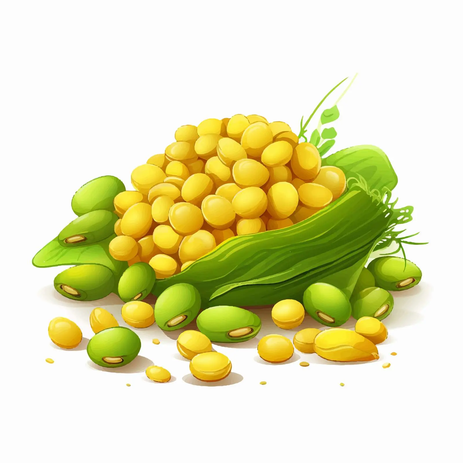 Colorful Green and Yellow Vector Illustration — free download from Dotvec