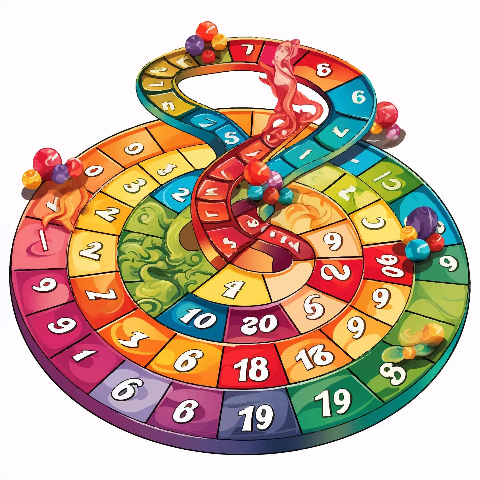 Colorful Number Board Game Vector Illustration — free download from Dotvec
