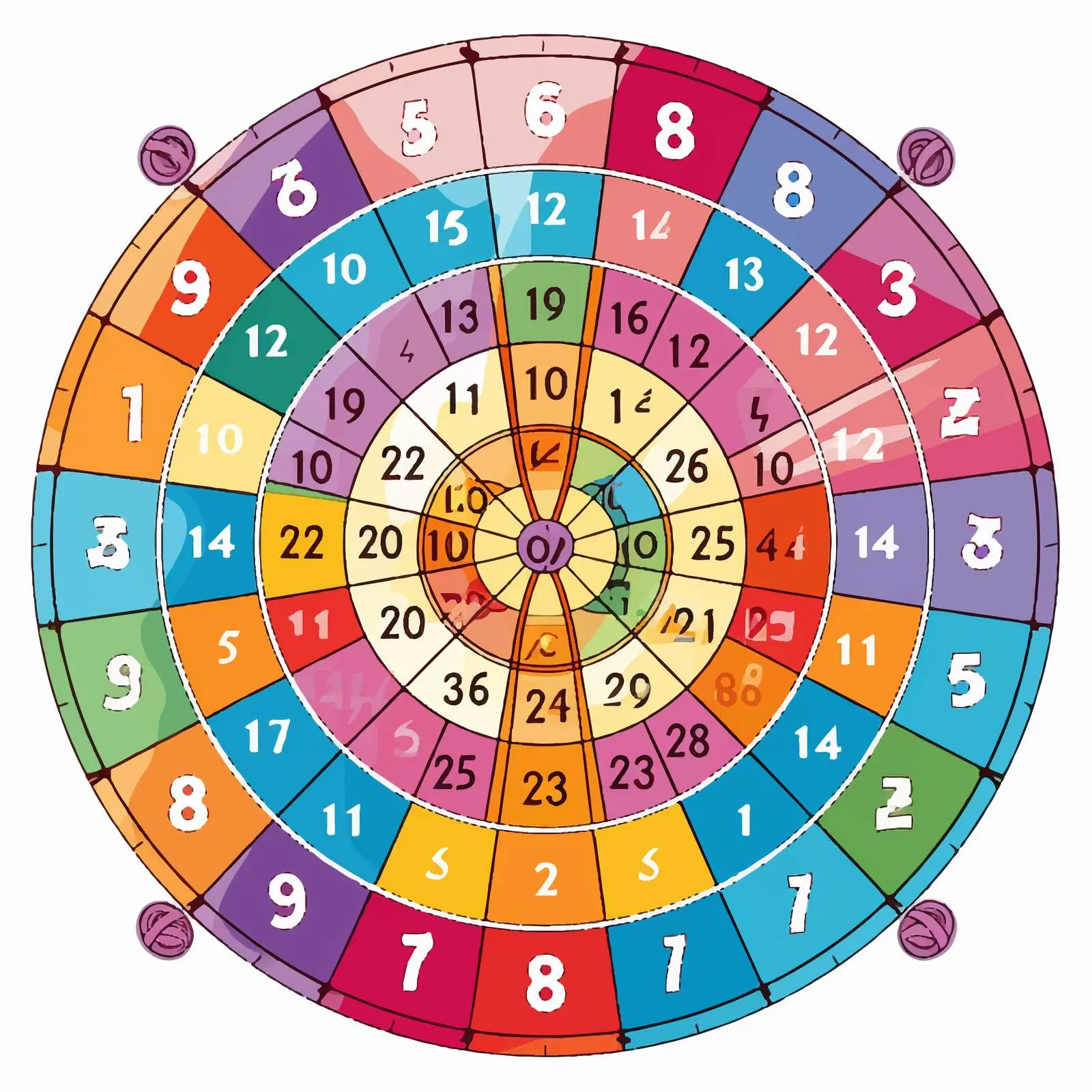 Colorful Board Game Vector with Numbers – free gaming illustration image from Dotvec