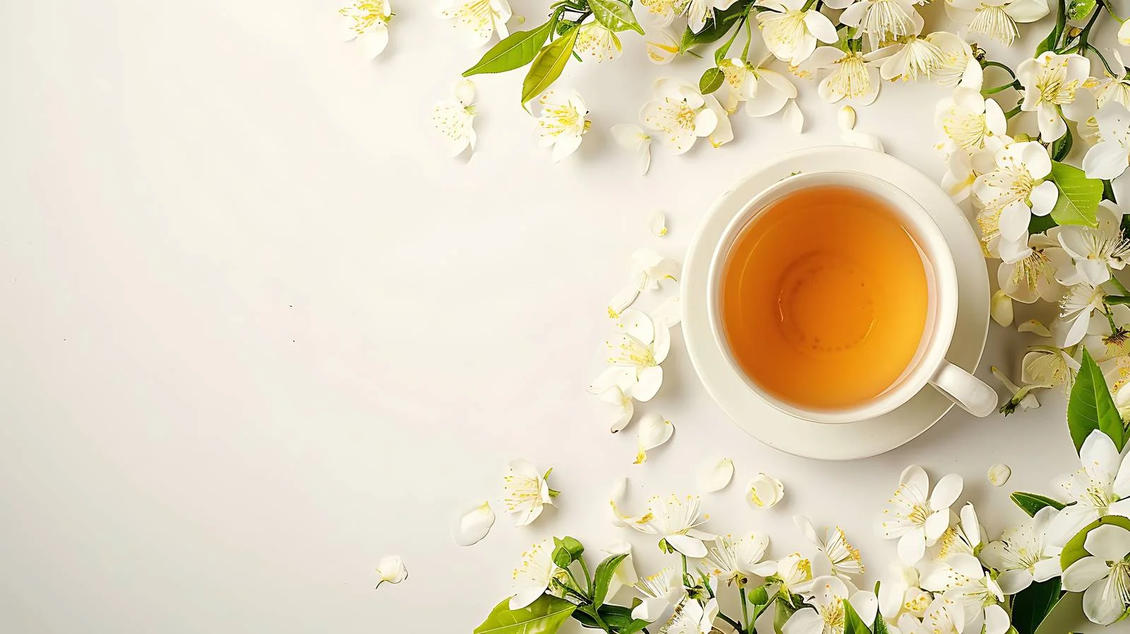 Elegant Jasmine Tea Cup Composition — free download from Dotvec