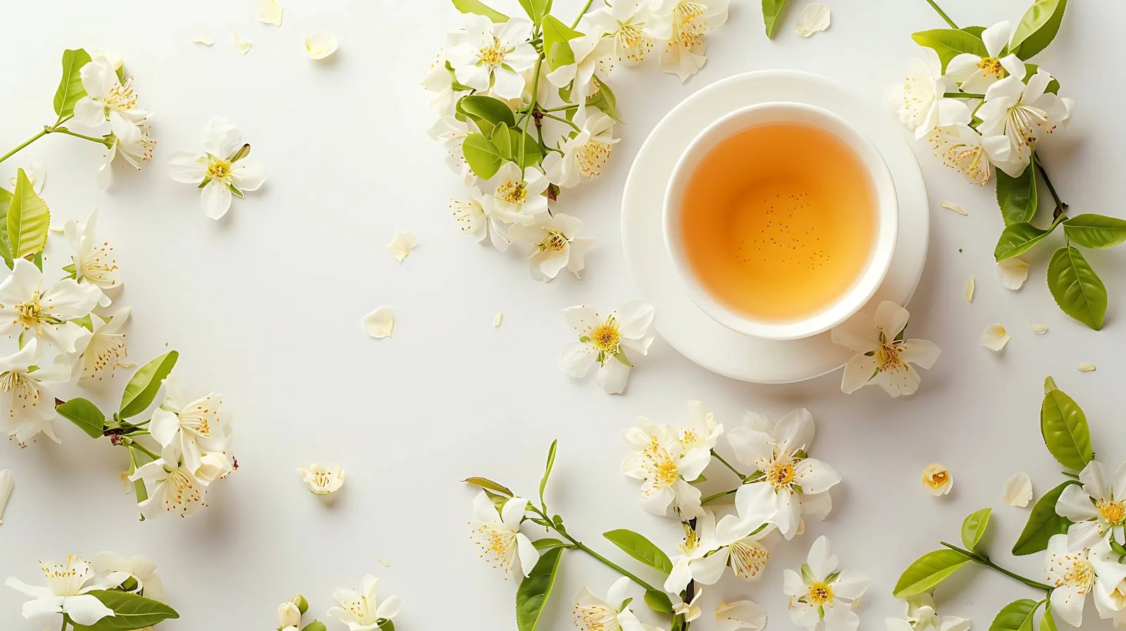 Elegant Jasmine Tea Cup Composition — free download from Dotvec