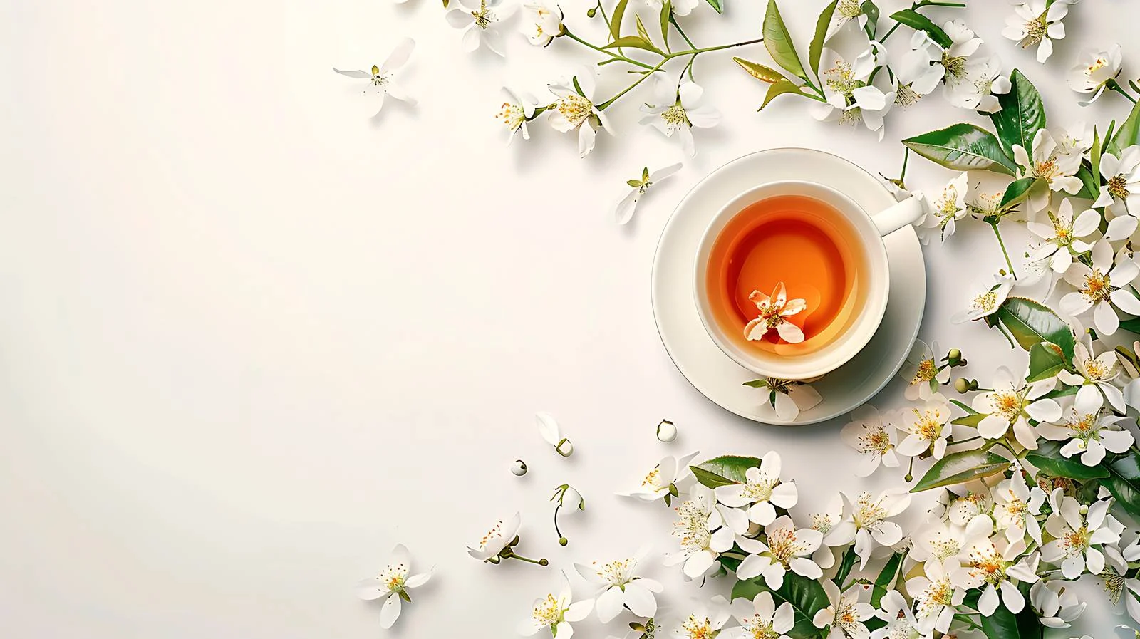 Elegant portrayal of fragrant jasmine tea — free download from Dotvec