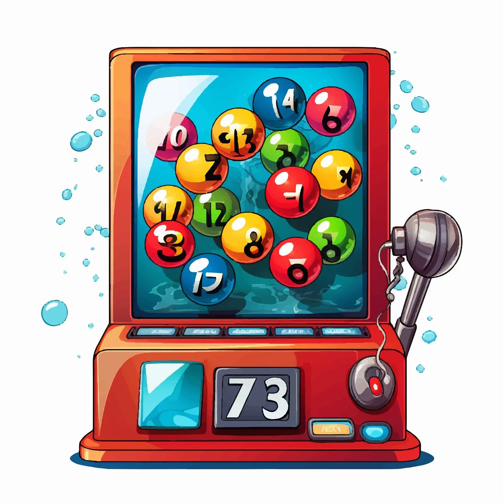 Computerized Number Game Cartoon Vector Illustration – free entertainment vector image from Dotvec