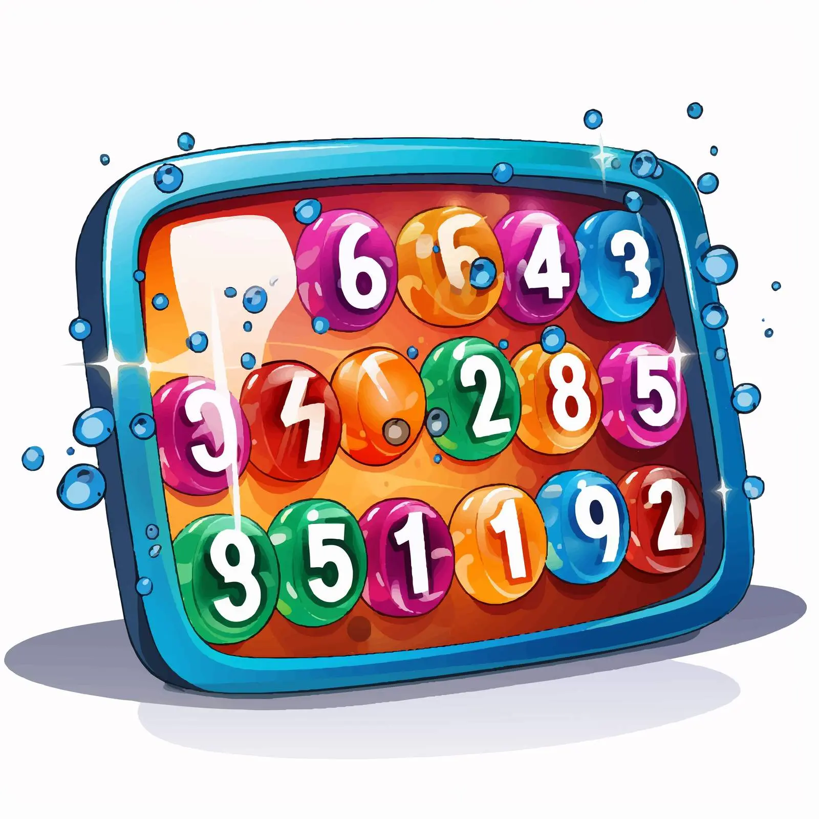 Cartoon Vector of a Computerized Number Game — free download from Dotvec