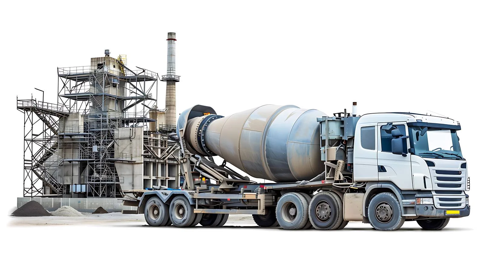 Concrete Mixer Truck Parked Beside Concrete — free download from Dotvec