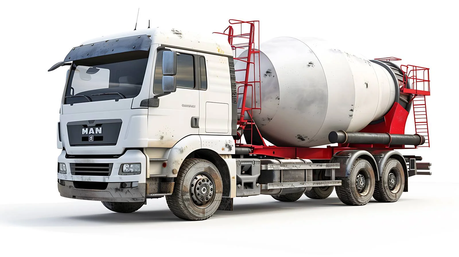 Concrete Mixer Truck Parked by Concrete Wall — free download from Dotvec