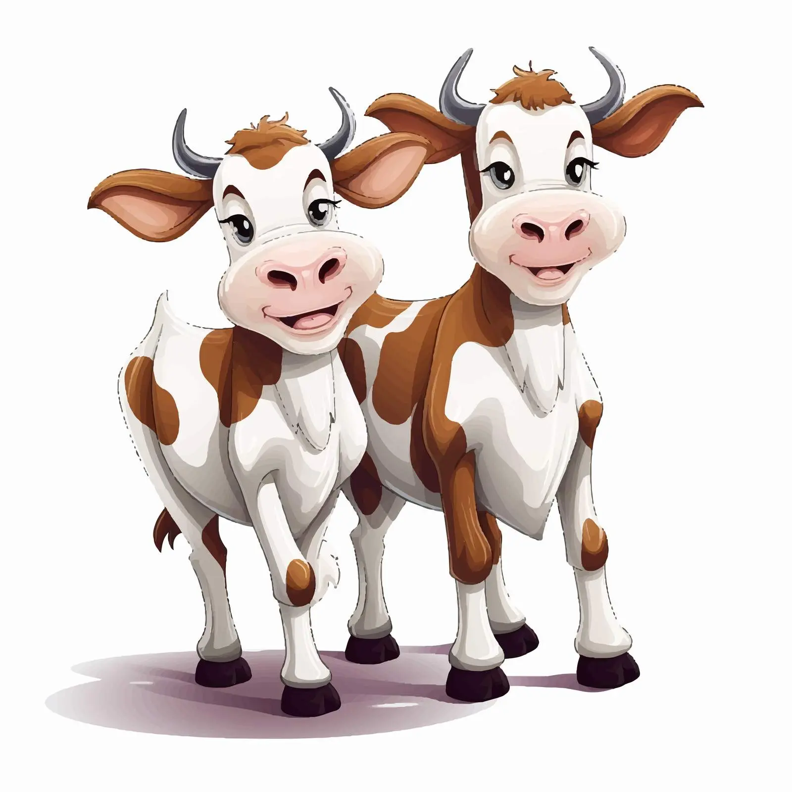 Cartoon Milk Cows Standing on Two Legs — free download from Dotvec