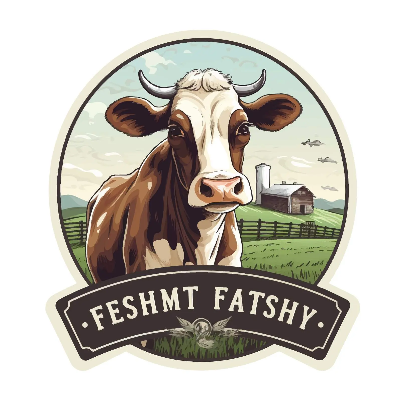 Farm Fresh Cow Illustration Vector Art — free download from Dotvec
