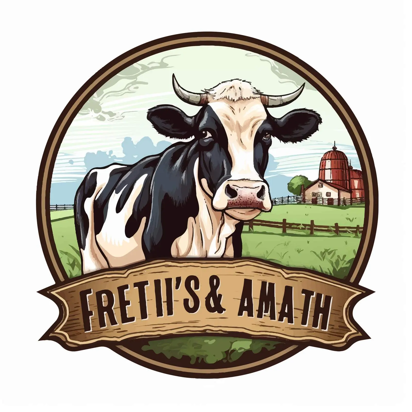 Farm Fresh Cow Illustration Vector Art — free download from Dotvec