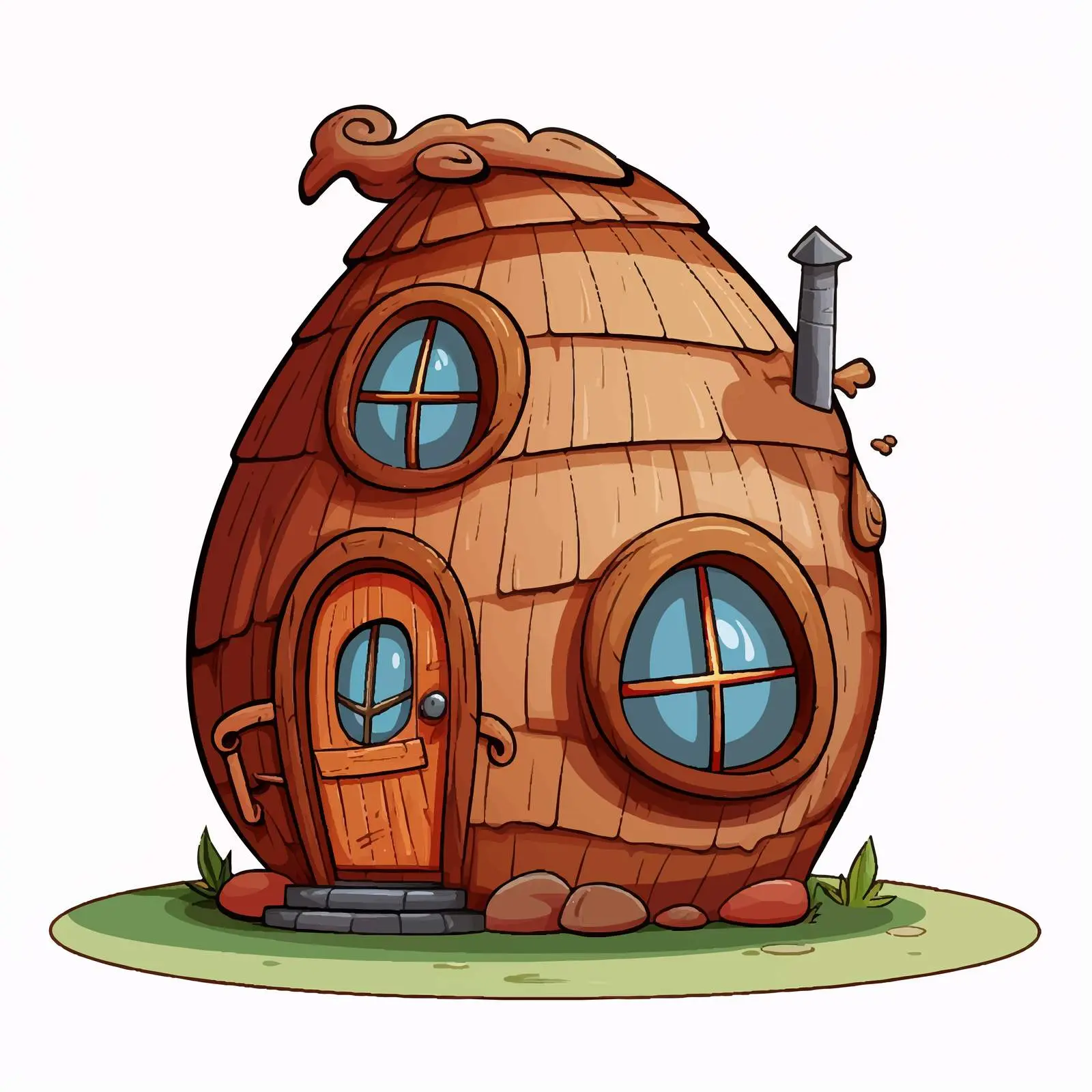 Cozy Cartoon Nut-Shaped House Vector — free download from Dotvec